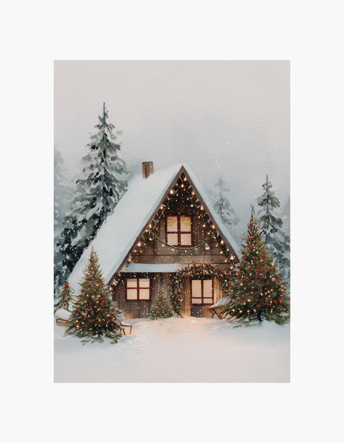 Cozy Christmas Cabin Poster
