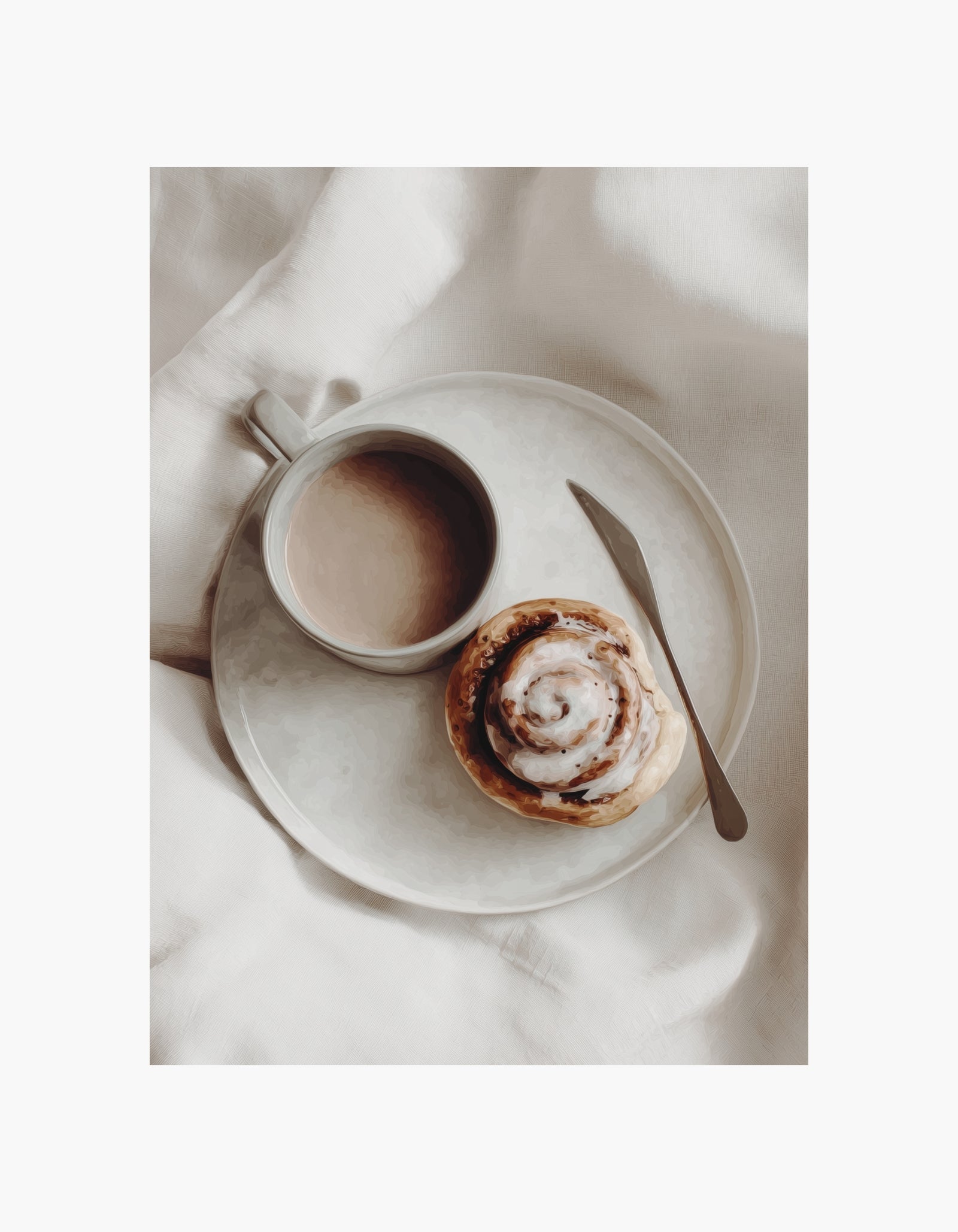 Coffee & Cinnamon Roll Poster