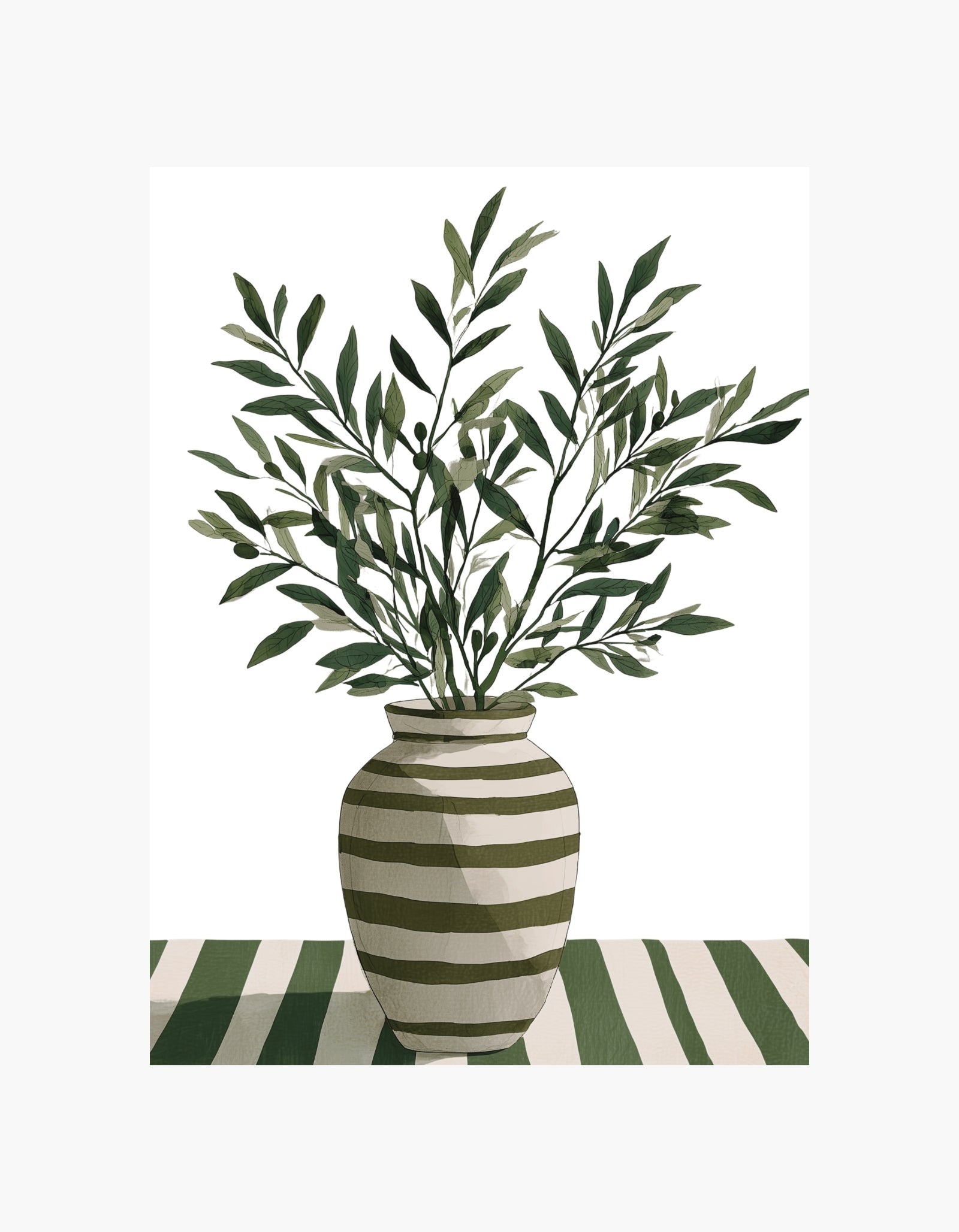 Vase with Olive Branches Poster