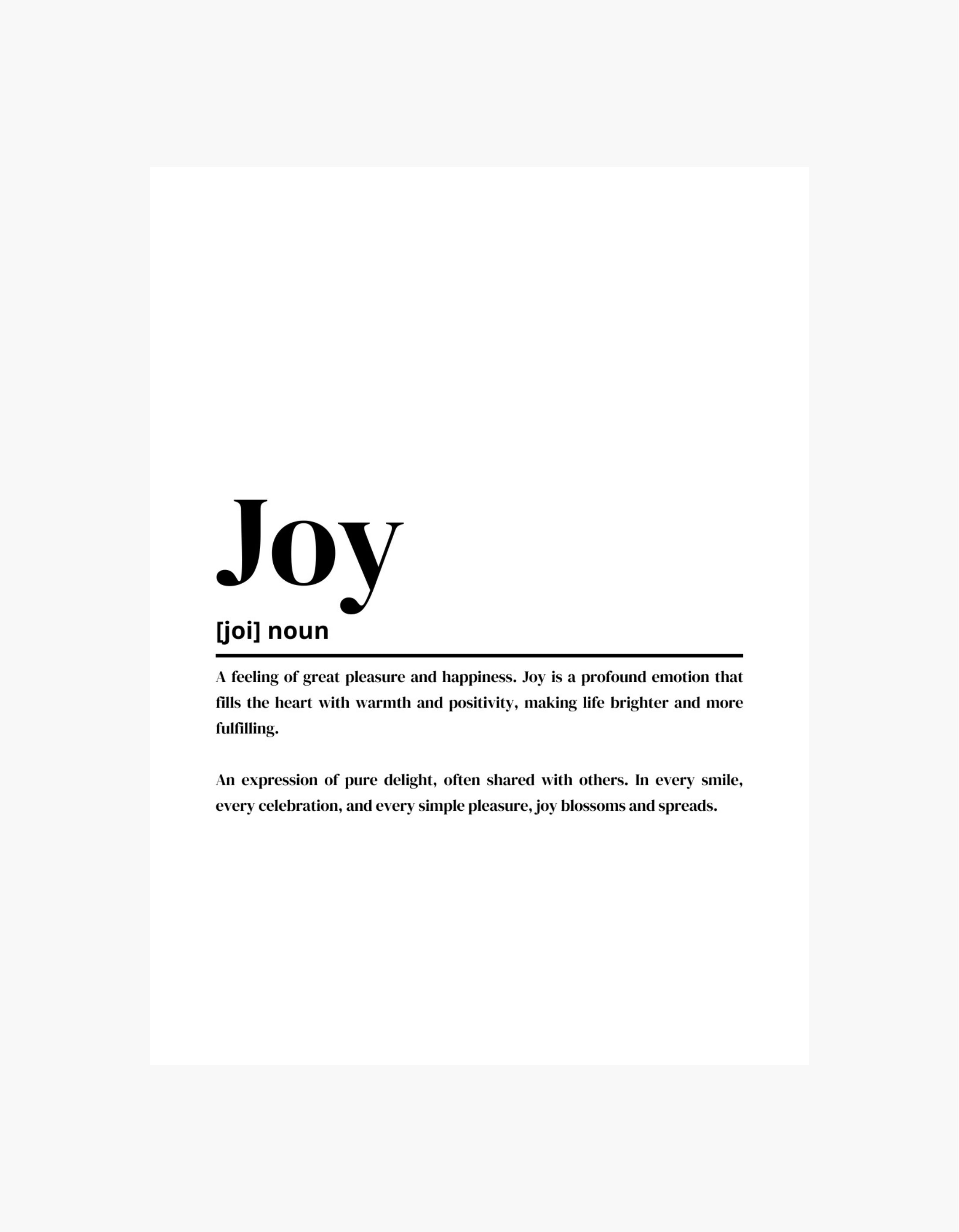 Joy Definition Poster