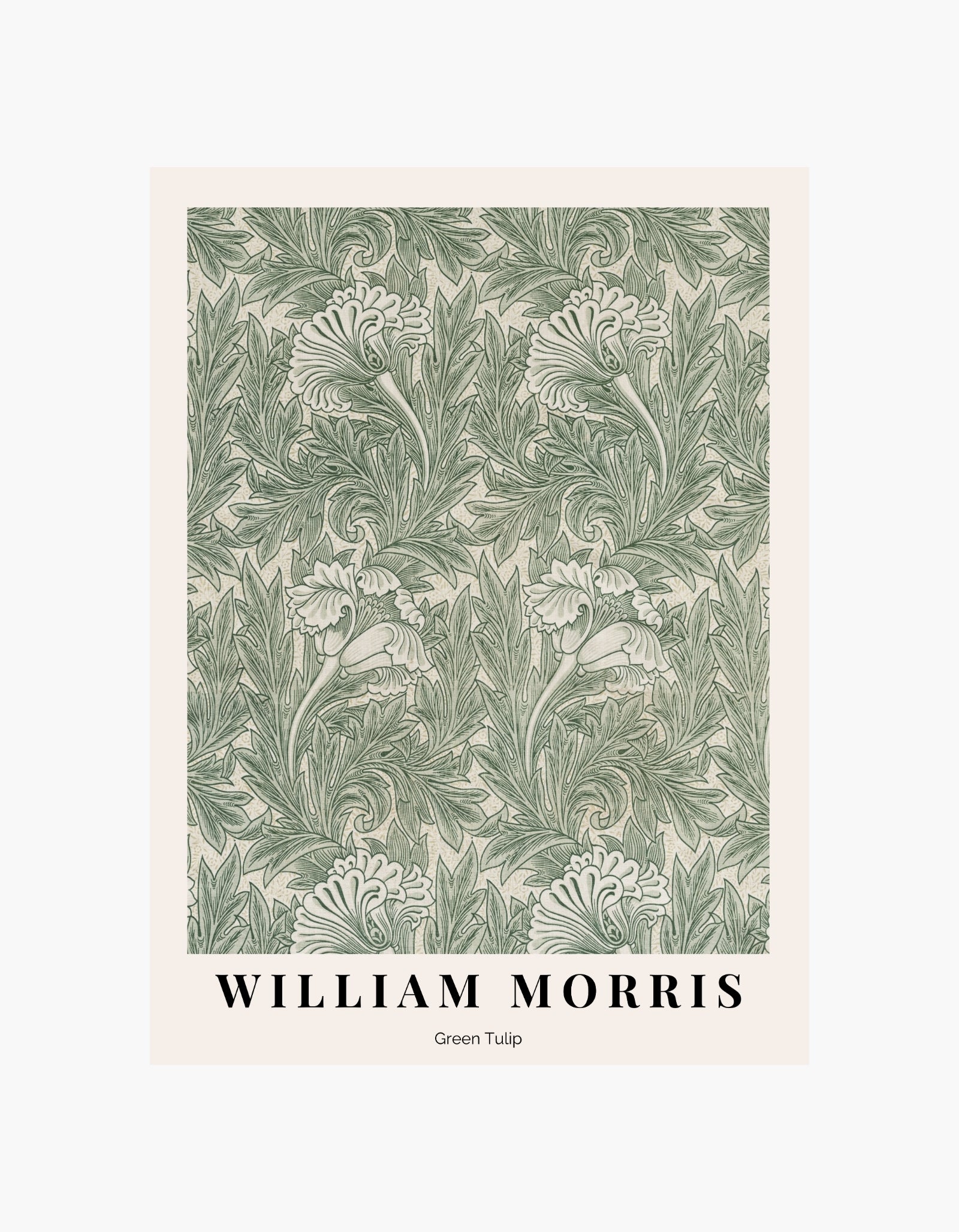William Morris Green Tulip Poster