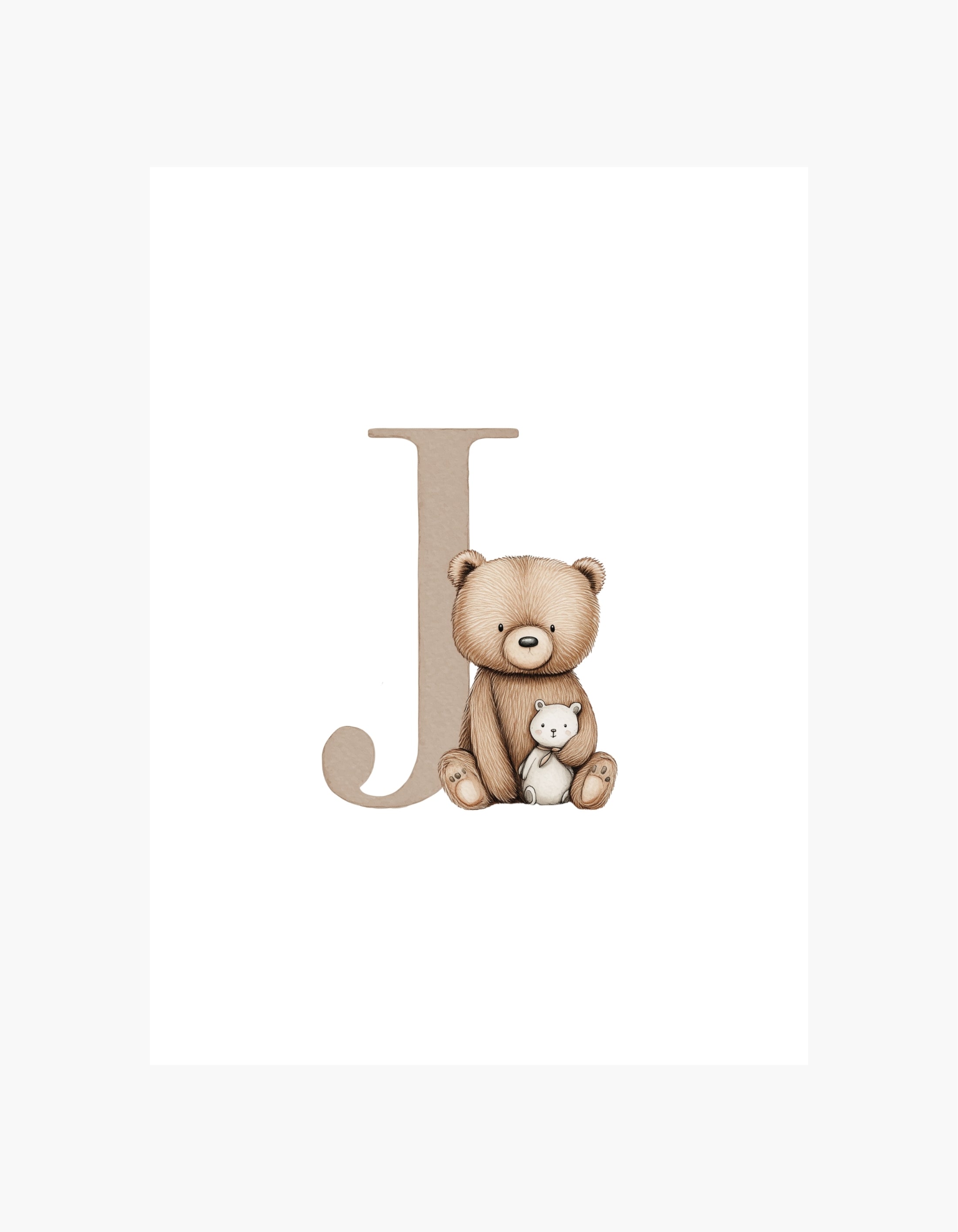 Letter J Teddy Poster