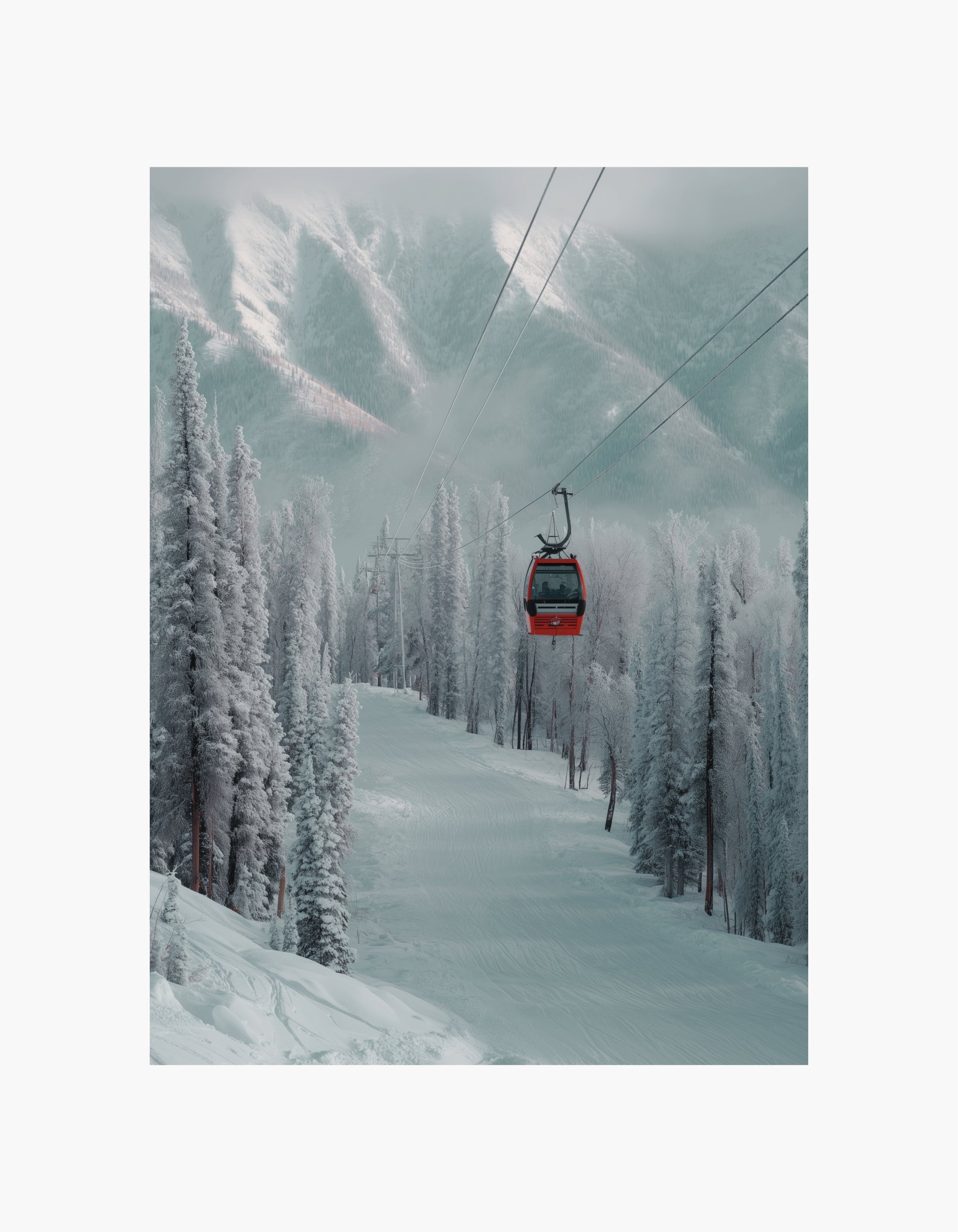 Winter Cable Car Poster