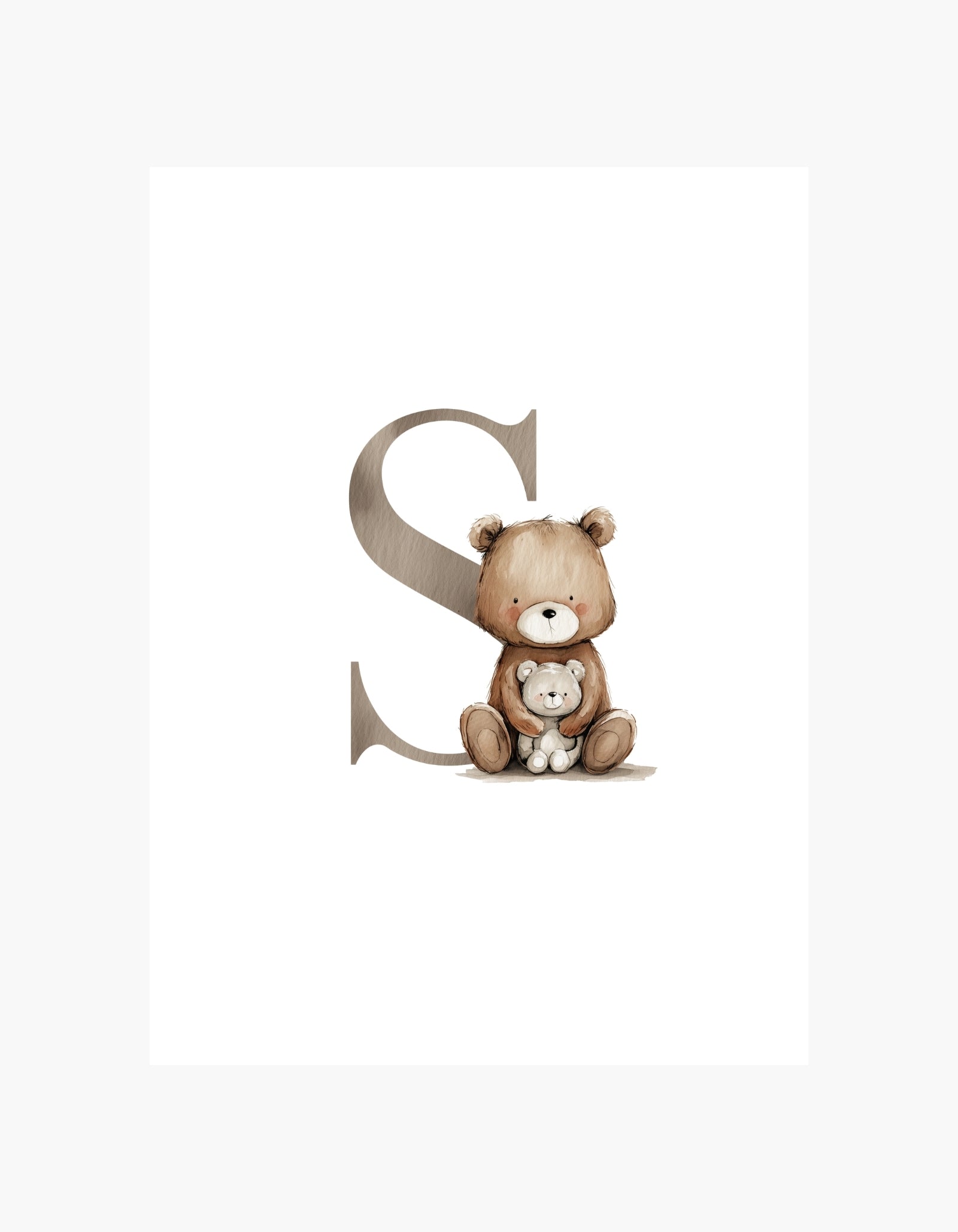 LETTER S TEDDY Poster