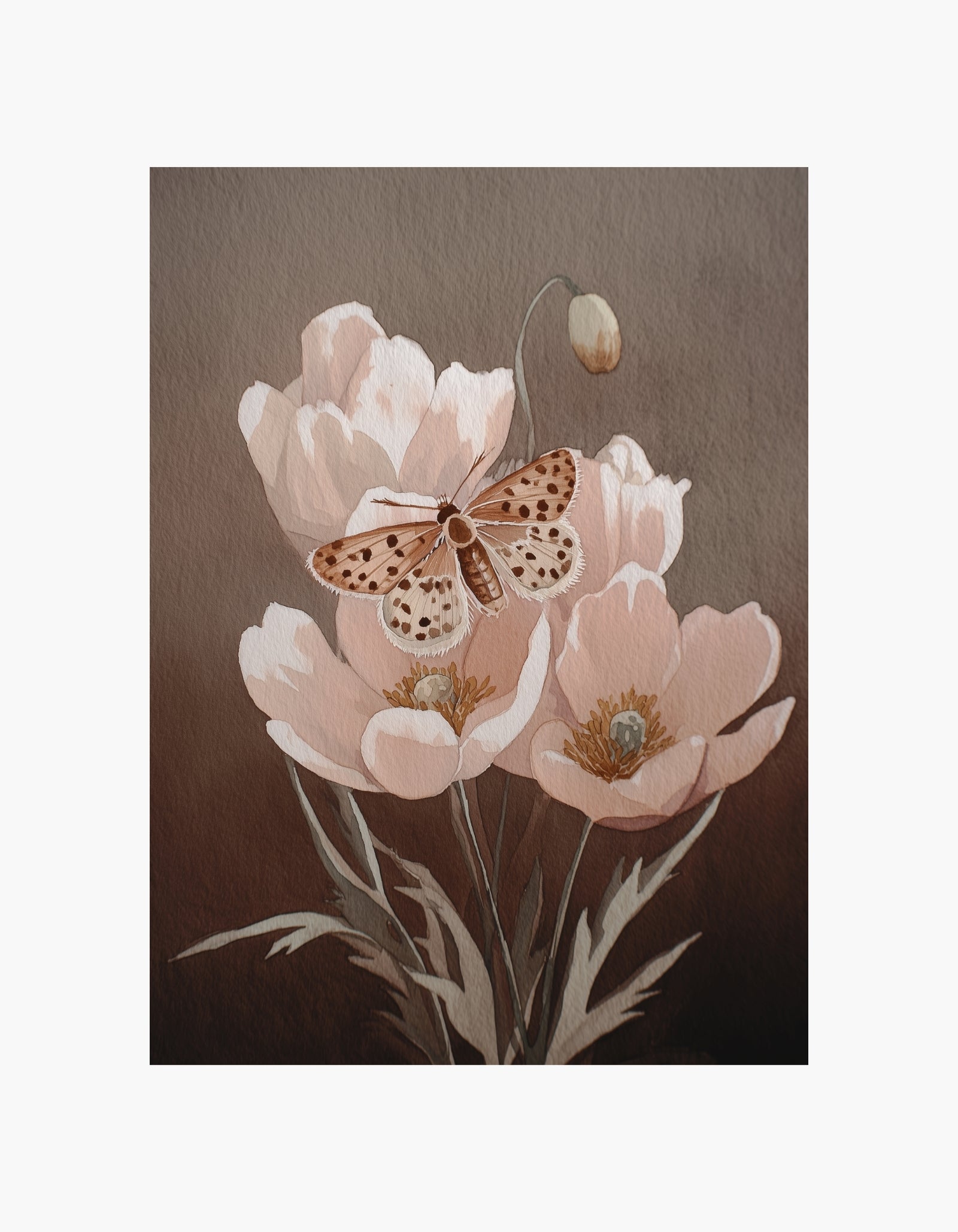 Blush Moth Garden Poster