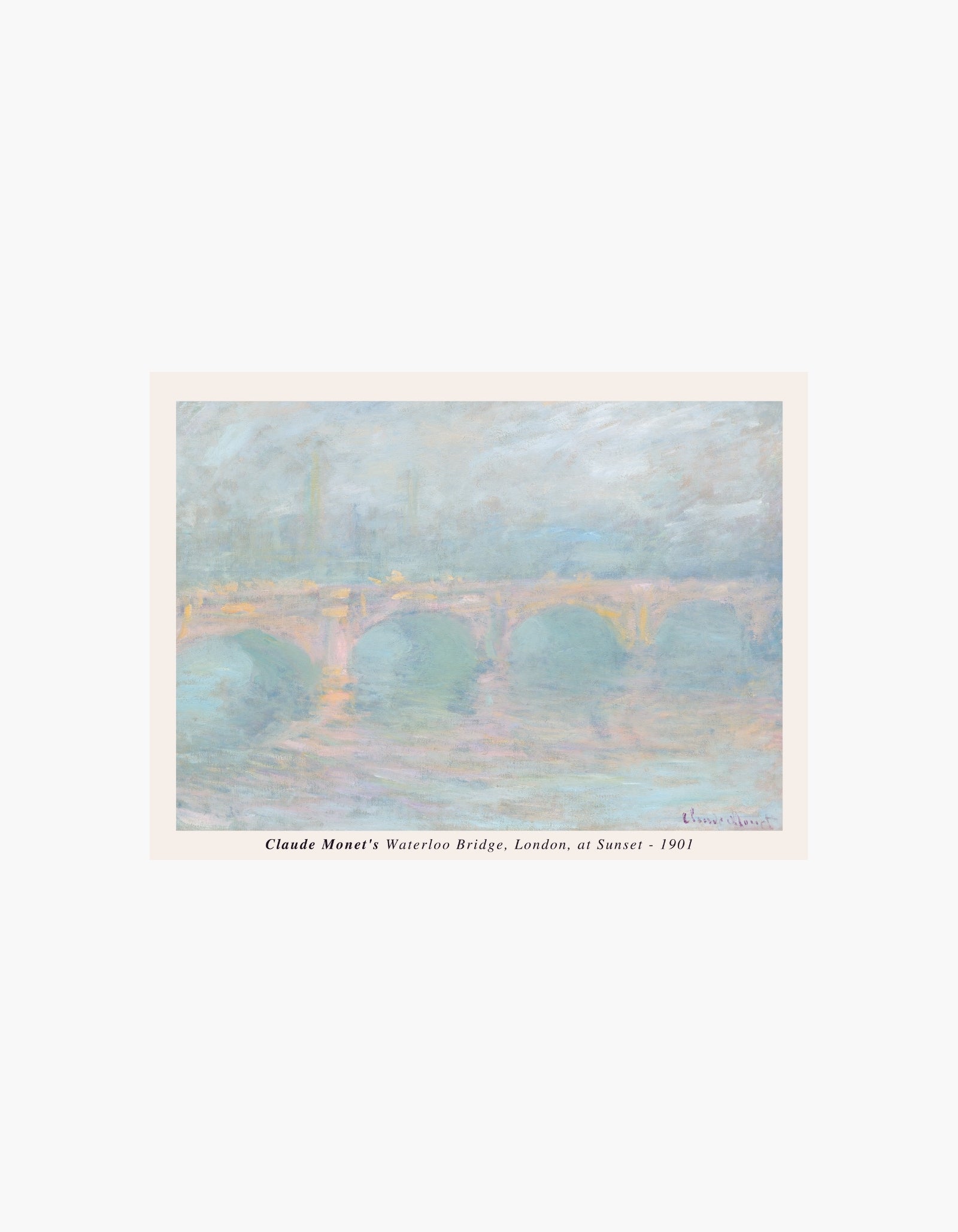 Monet Waterloo Bridge, London, at Sunset Poster