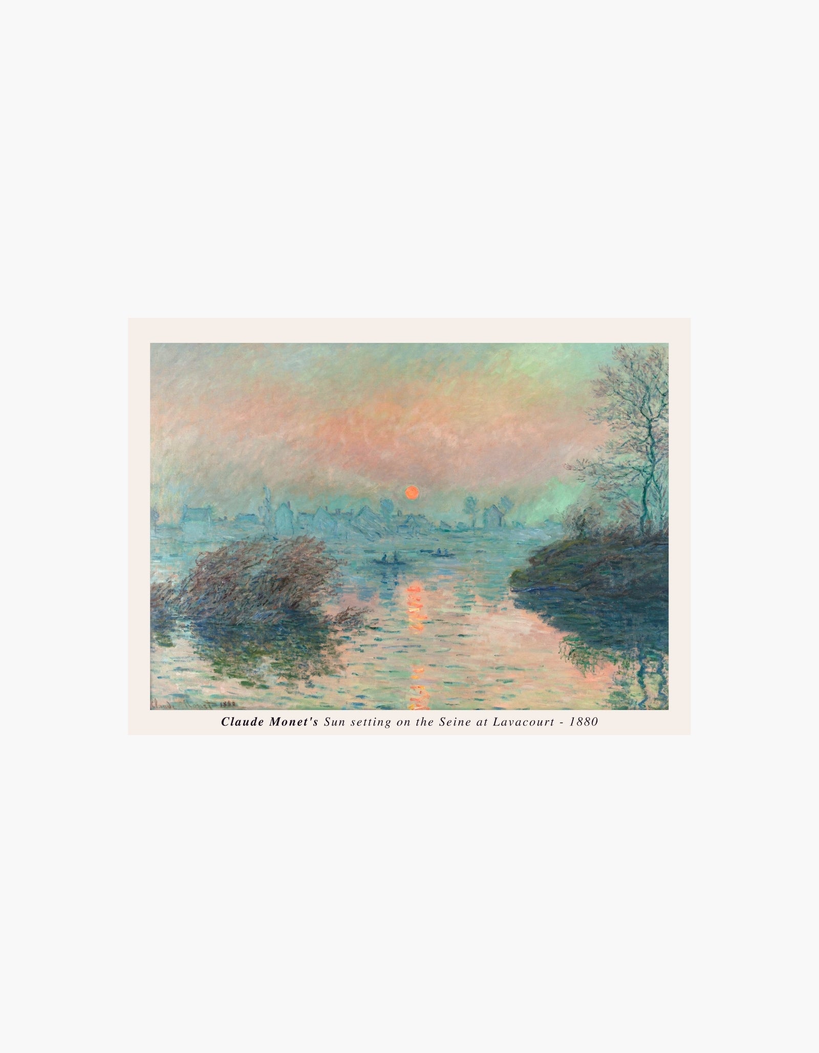Monet Sun Setting on the Seine at Lavacourt Poster
