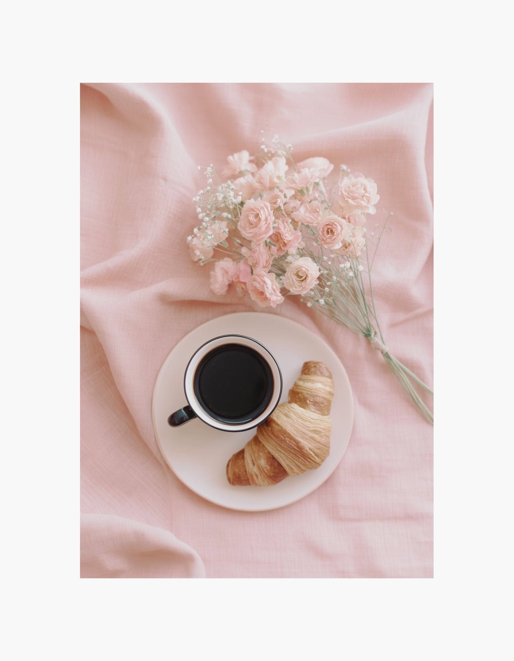 Pink Morning Coffee Poster