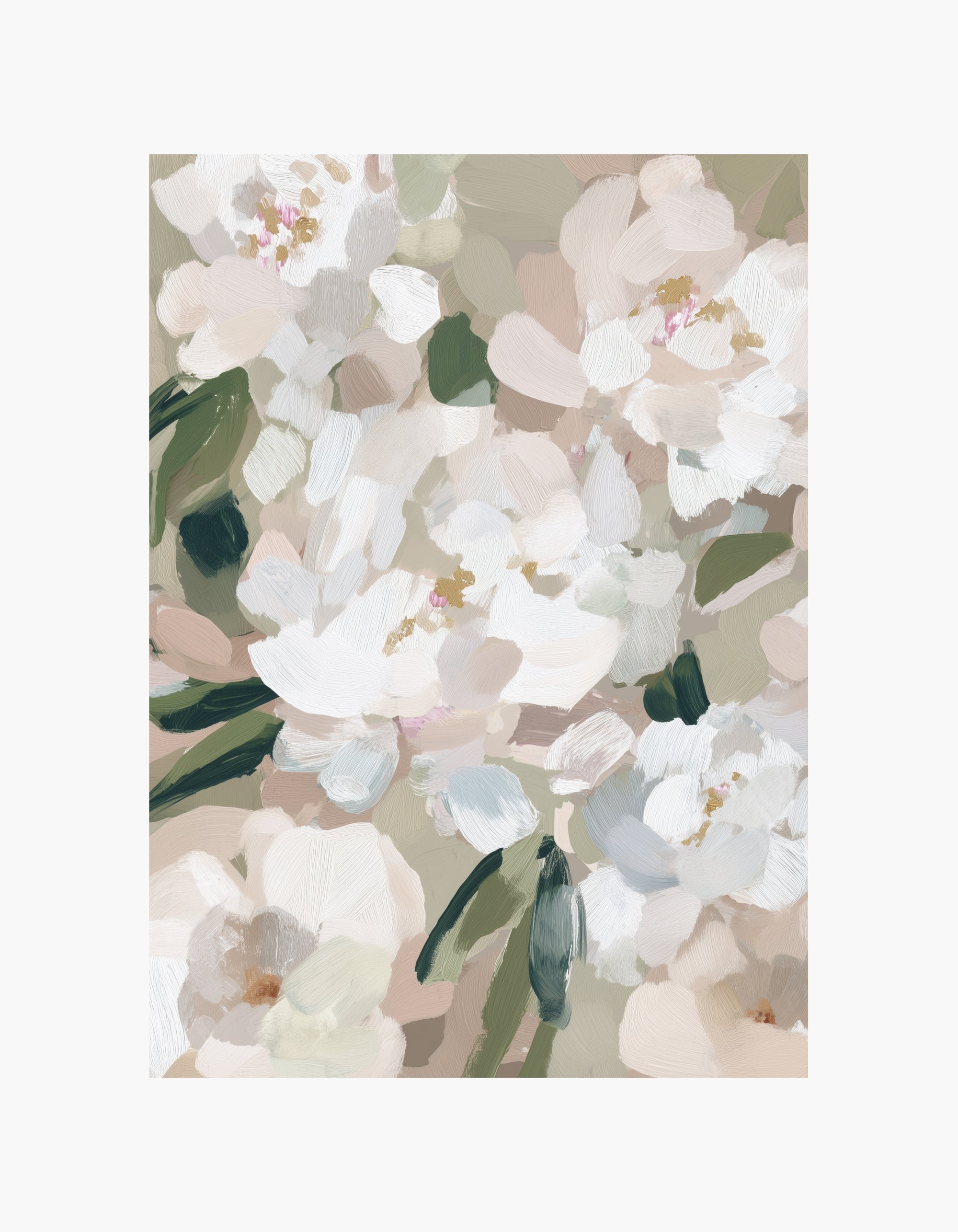 Soft White Florals Poster No. 2 Poster