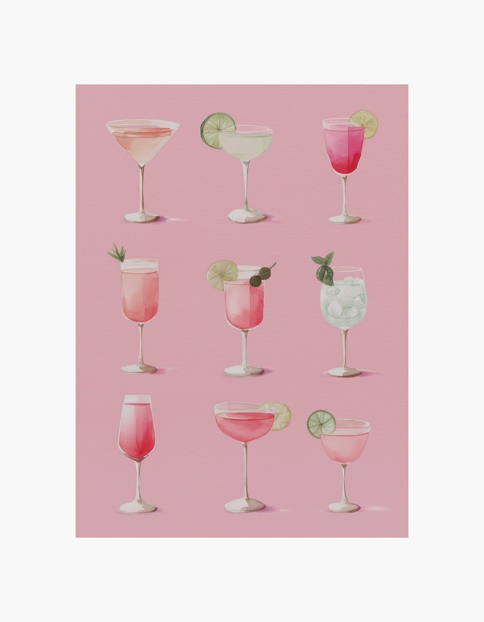 Pink Cocktails Poster