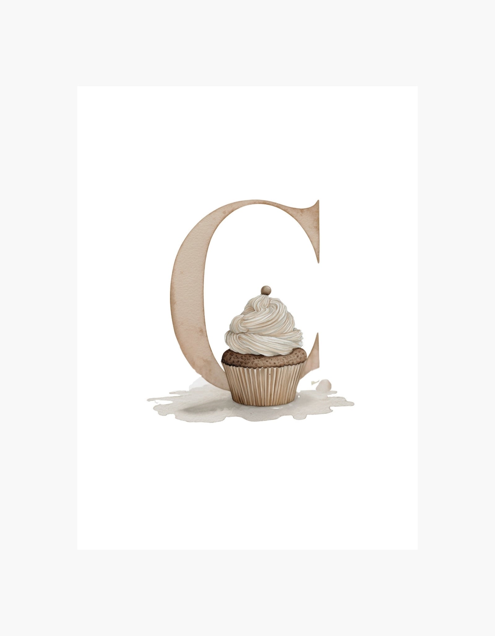 Letter C Cupcake Poster