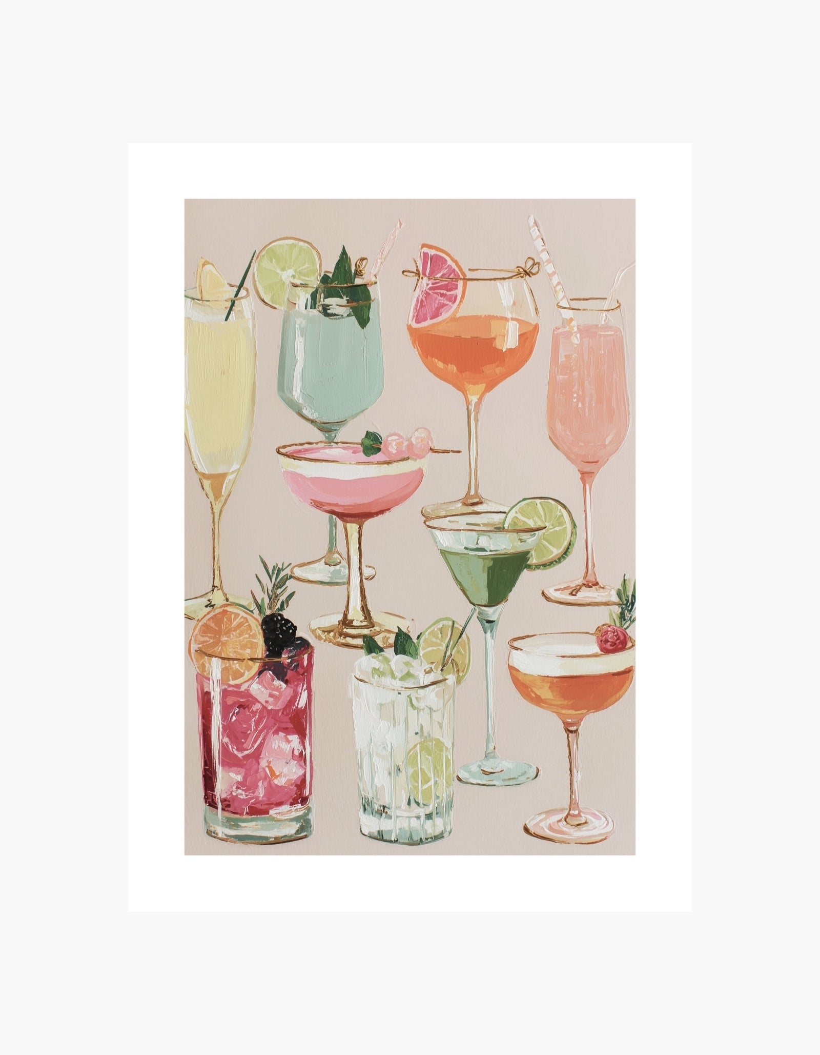 Colorful Cocktails Poster