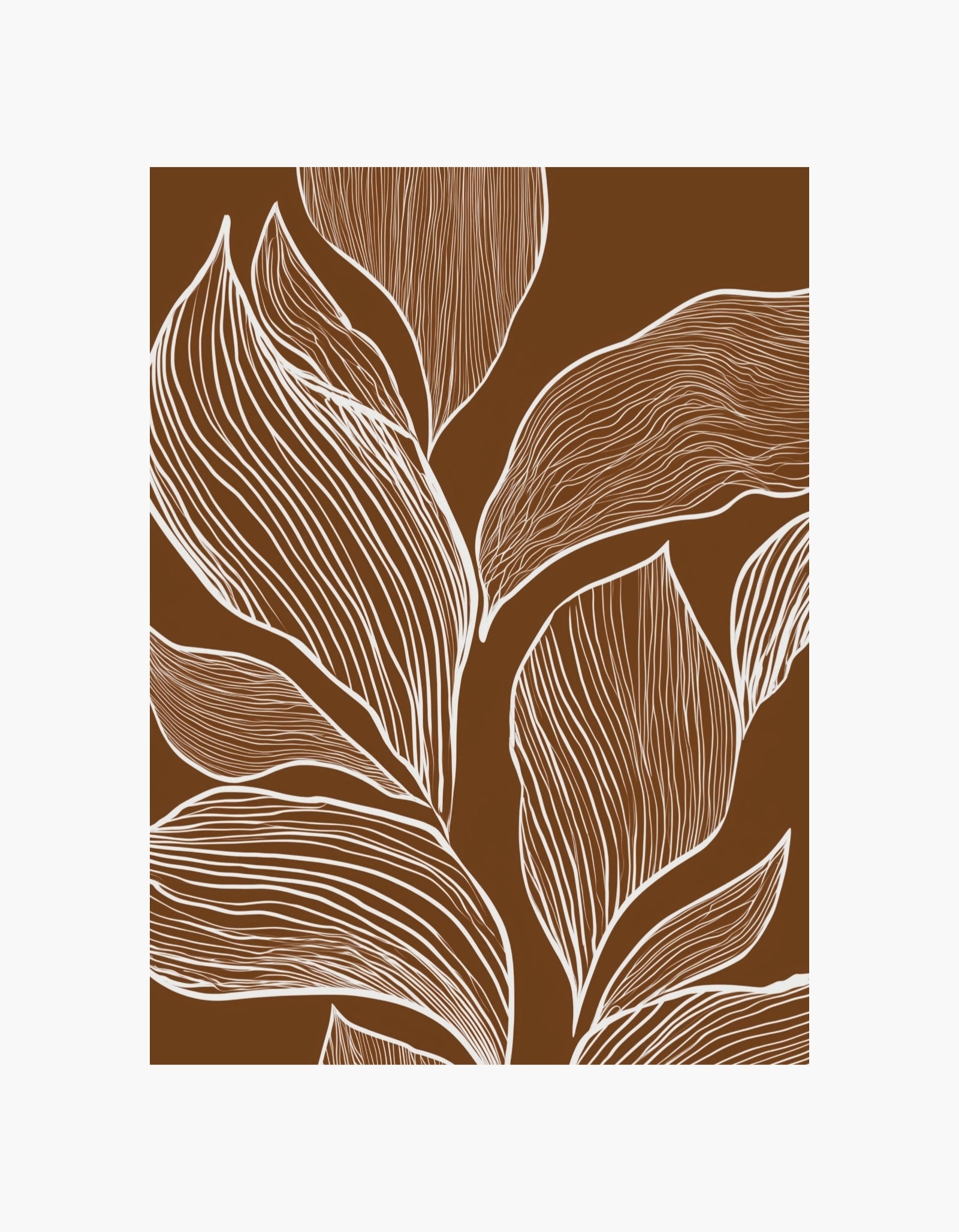 Brown Botanical Lines Poster