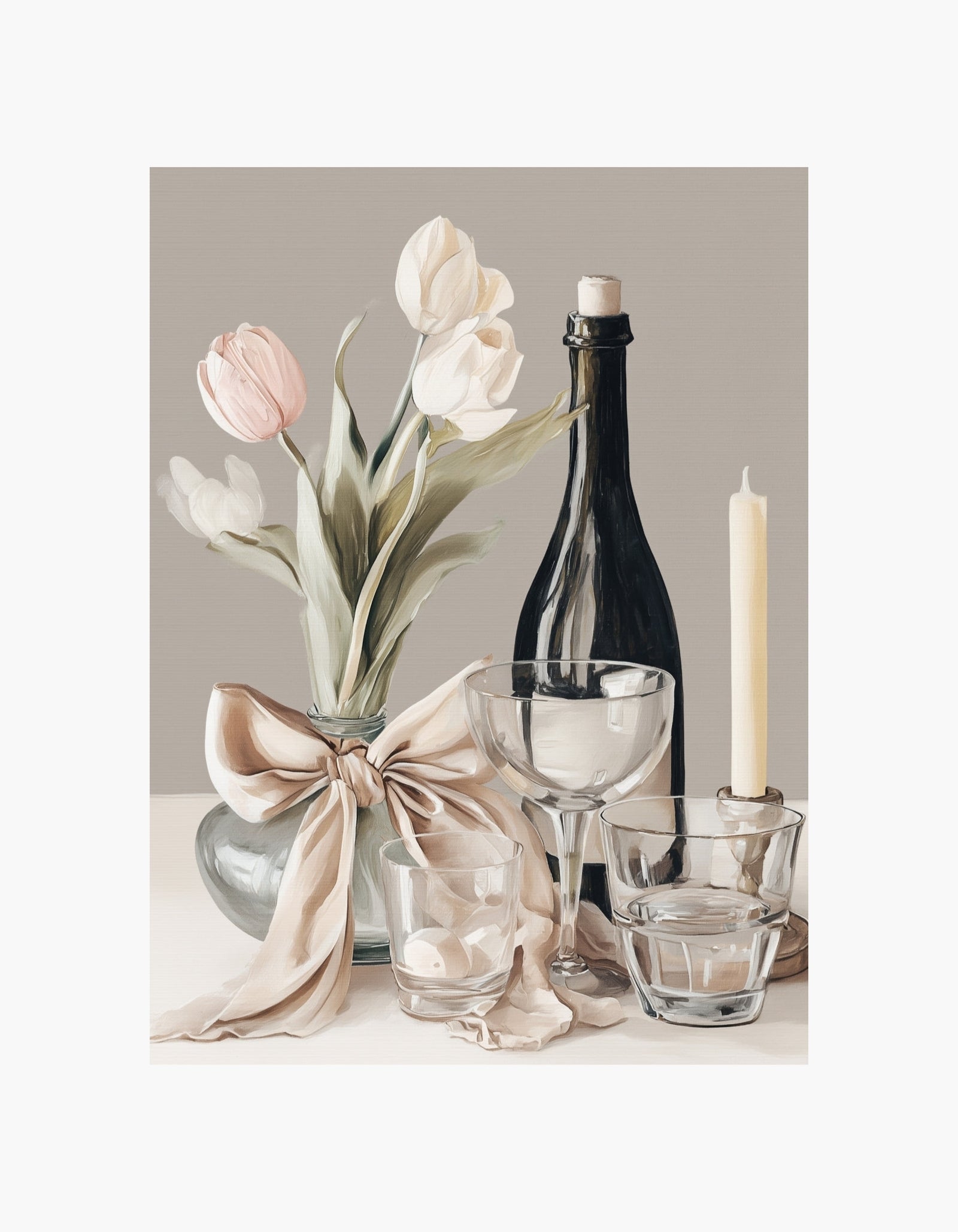 Tulips & Table Setting Poster