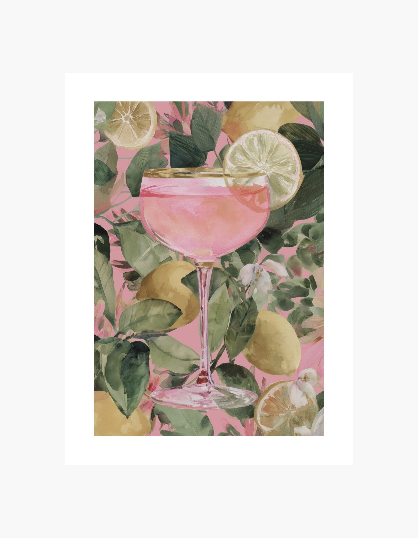 Pink Lemon Cocktail Poster