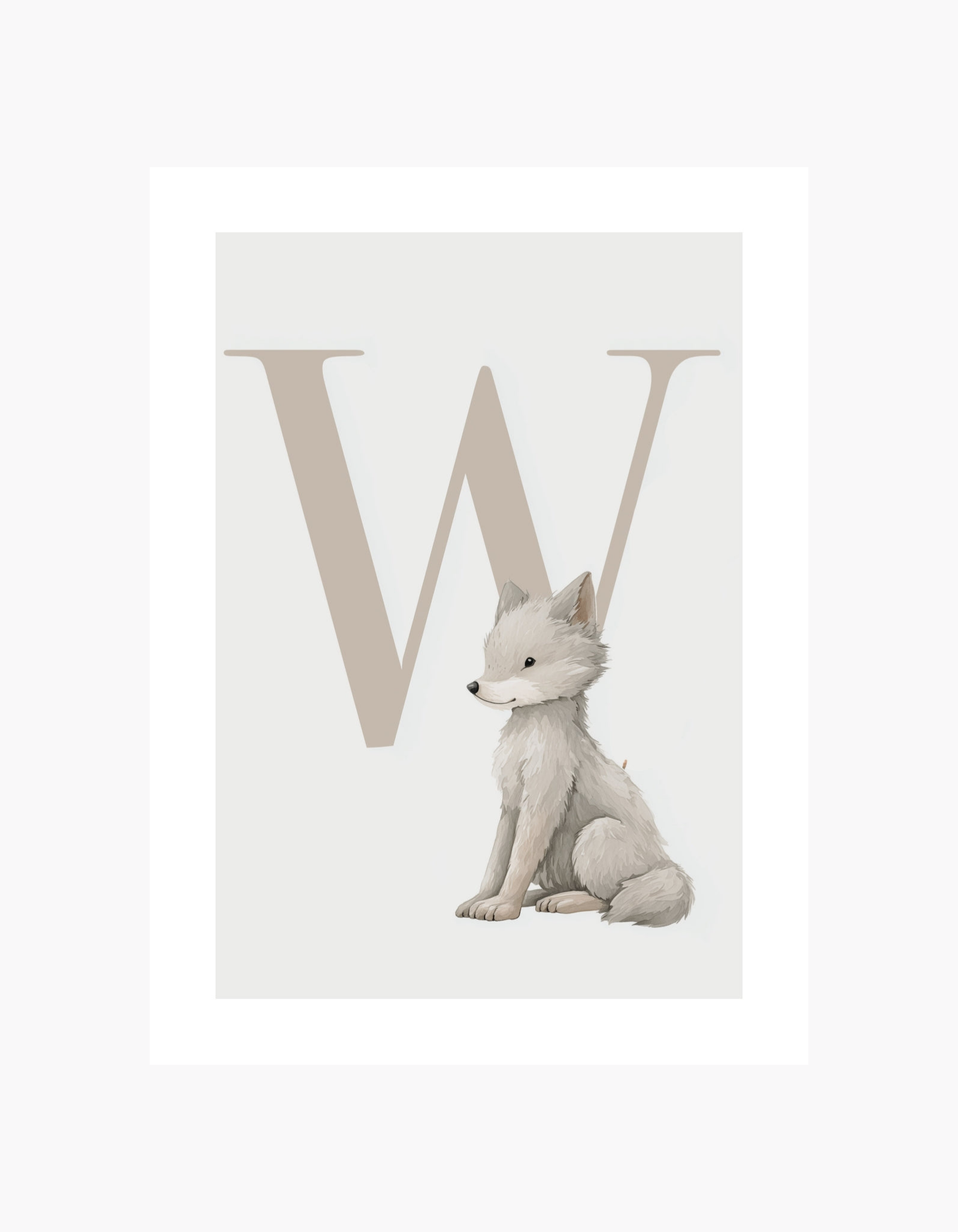 Wolf Letter W Poster