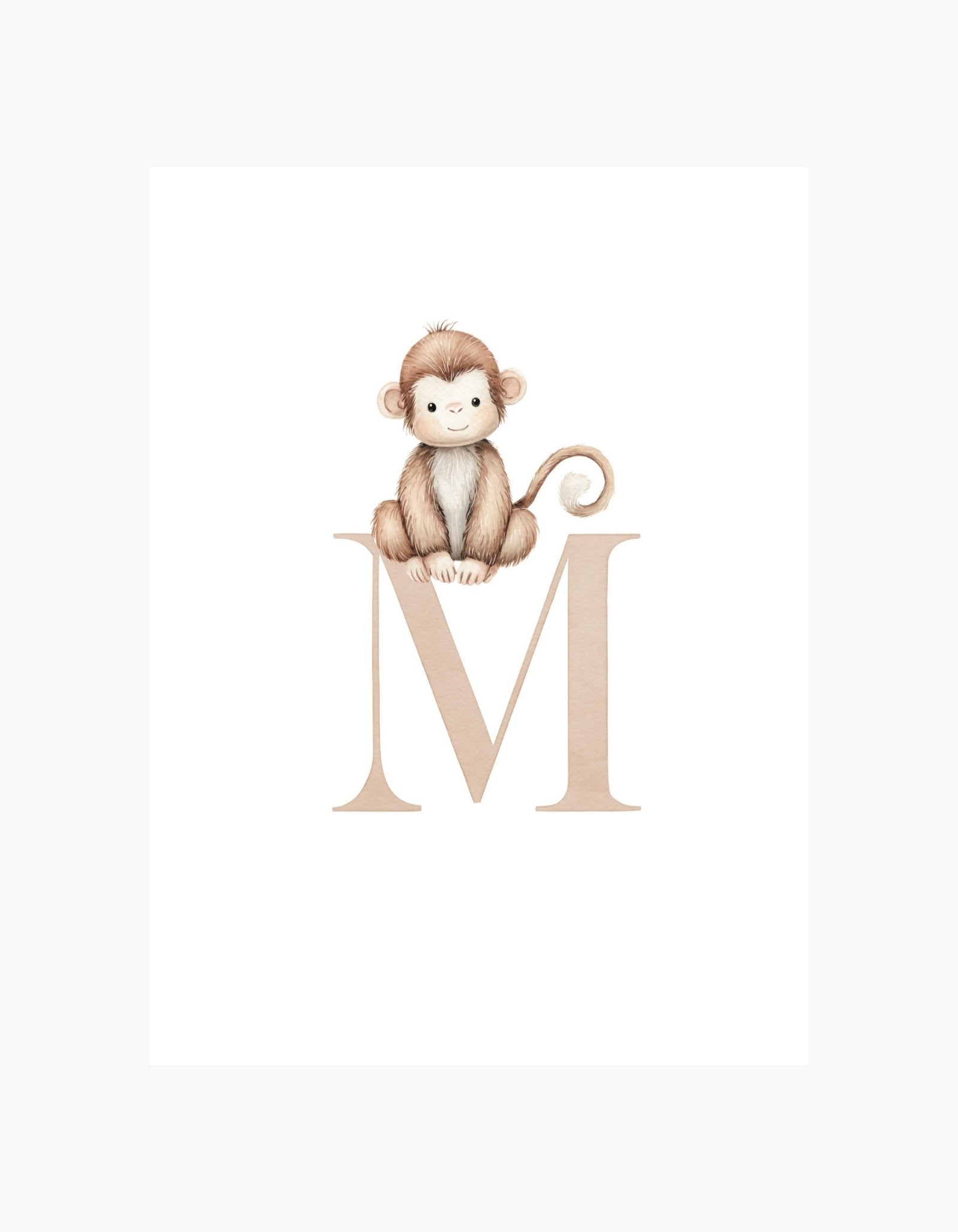 Monkey Letter M Poster