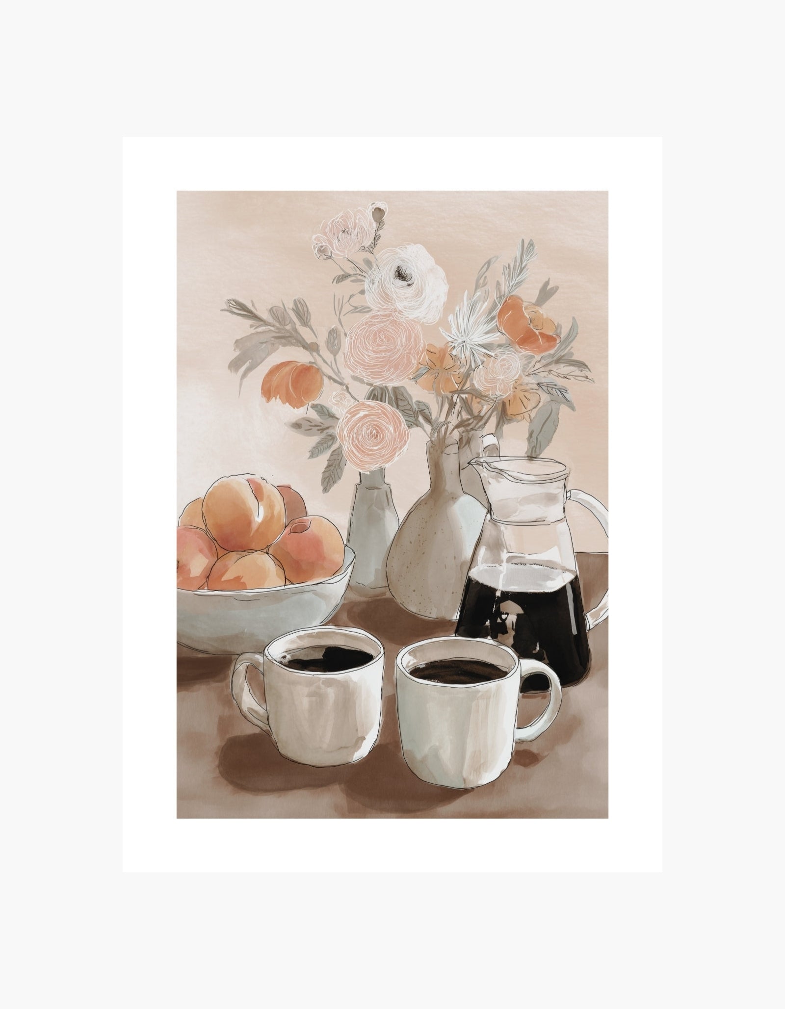 Coffee & Peaches Poster