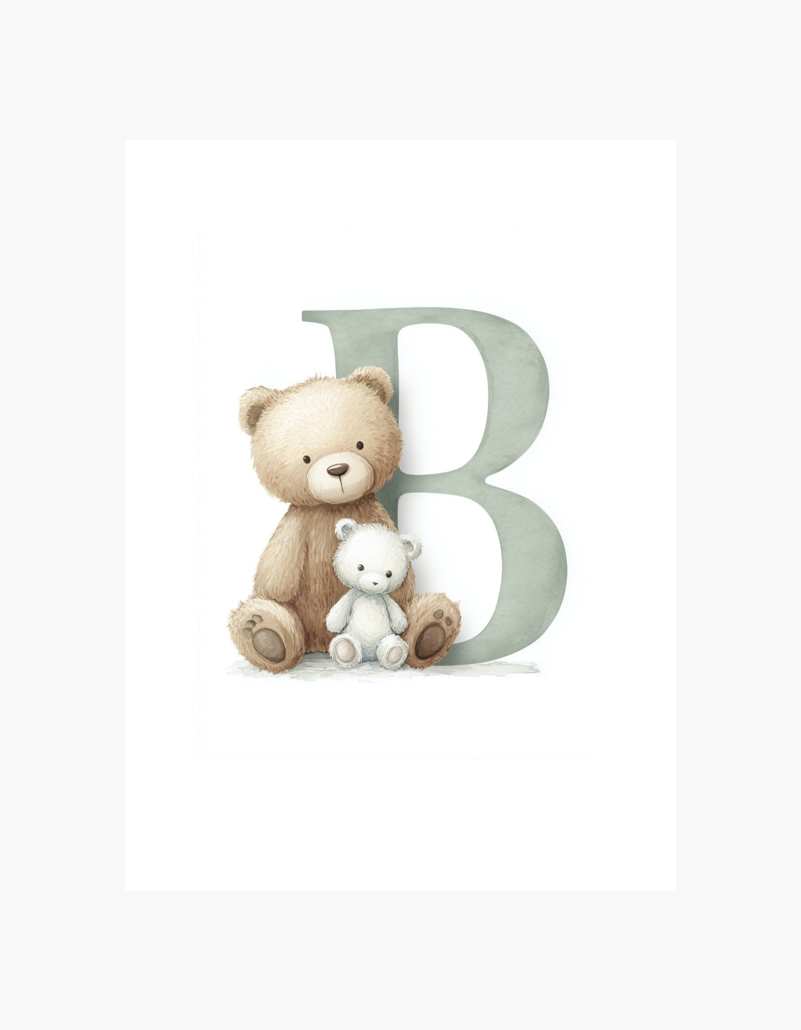 Baby Bears Letter B Poster