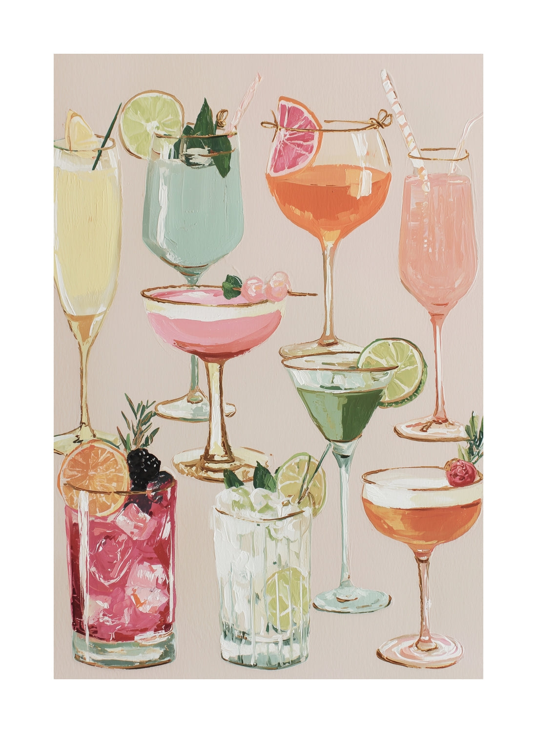 Colorful Cocktails Poster