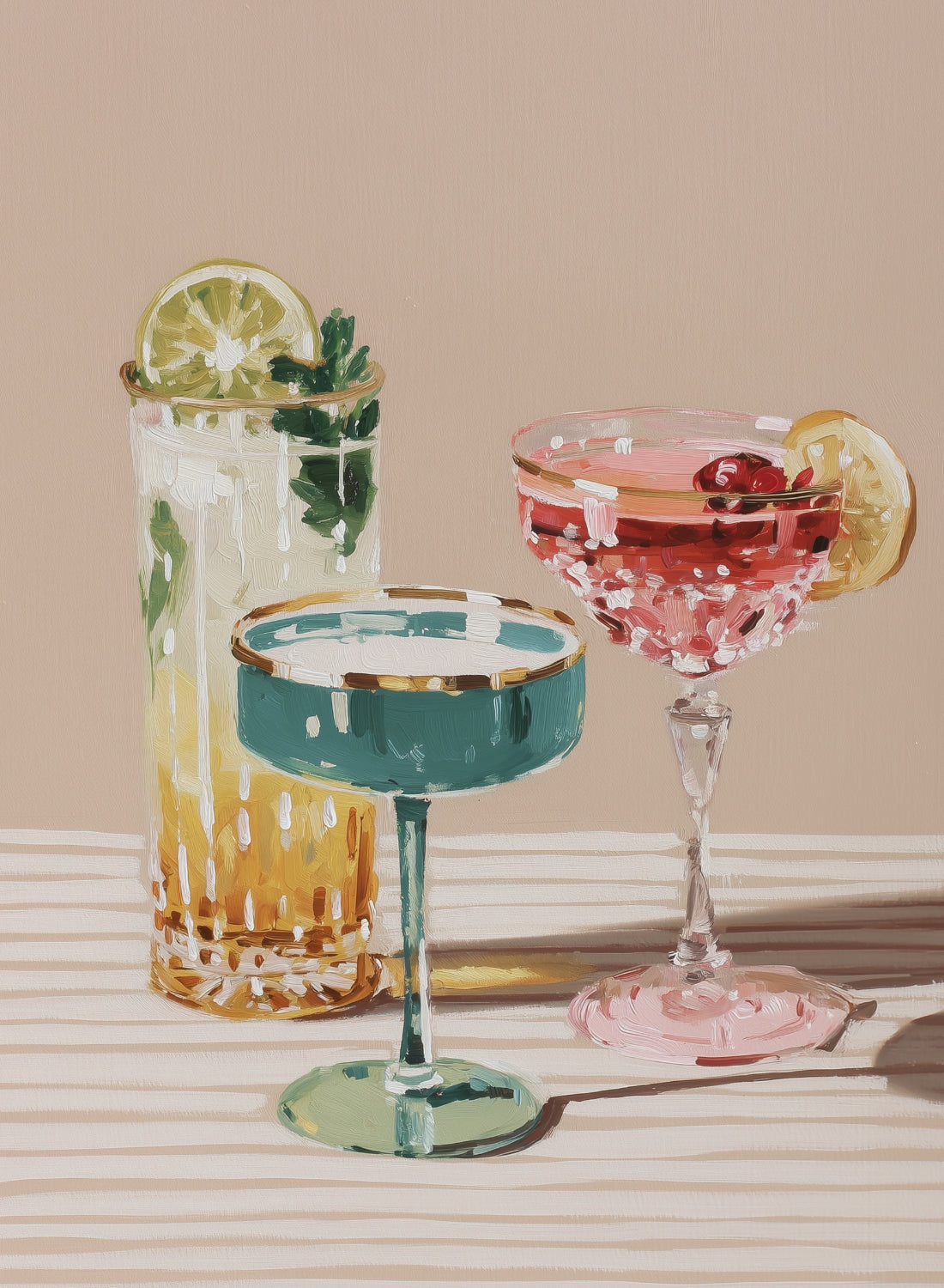Pastel Cocktails Poster