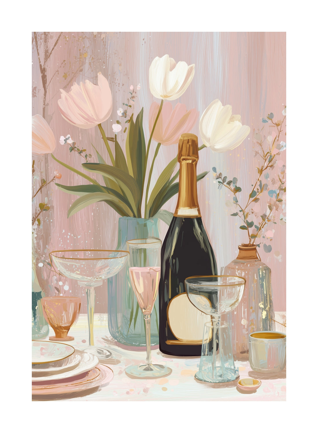 Champagne Table Poster