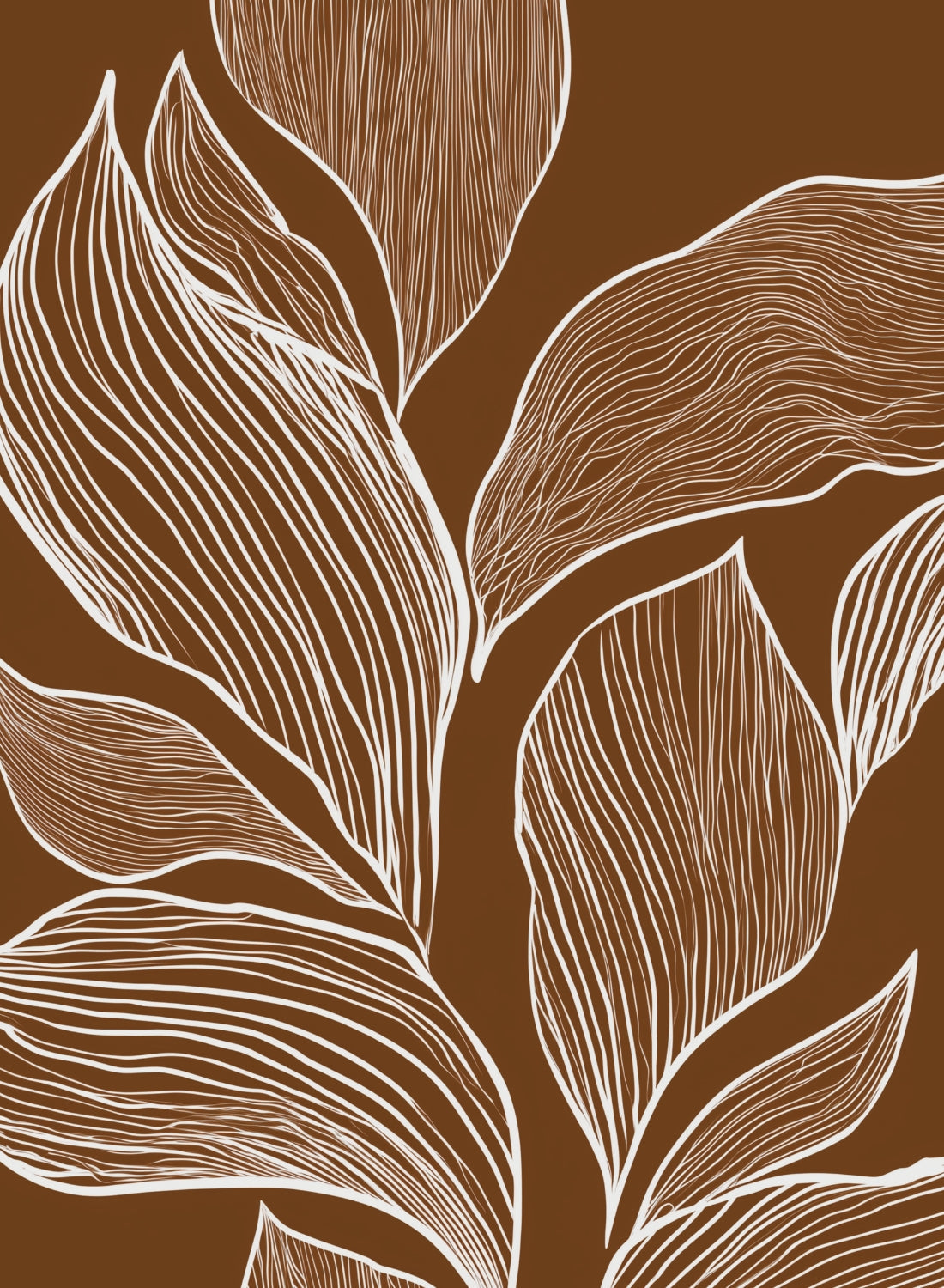 Brown Botanical Lines Poster