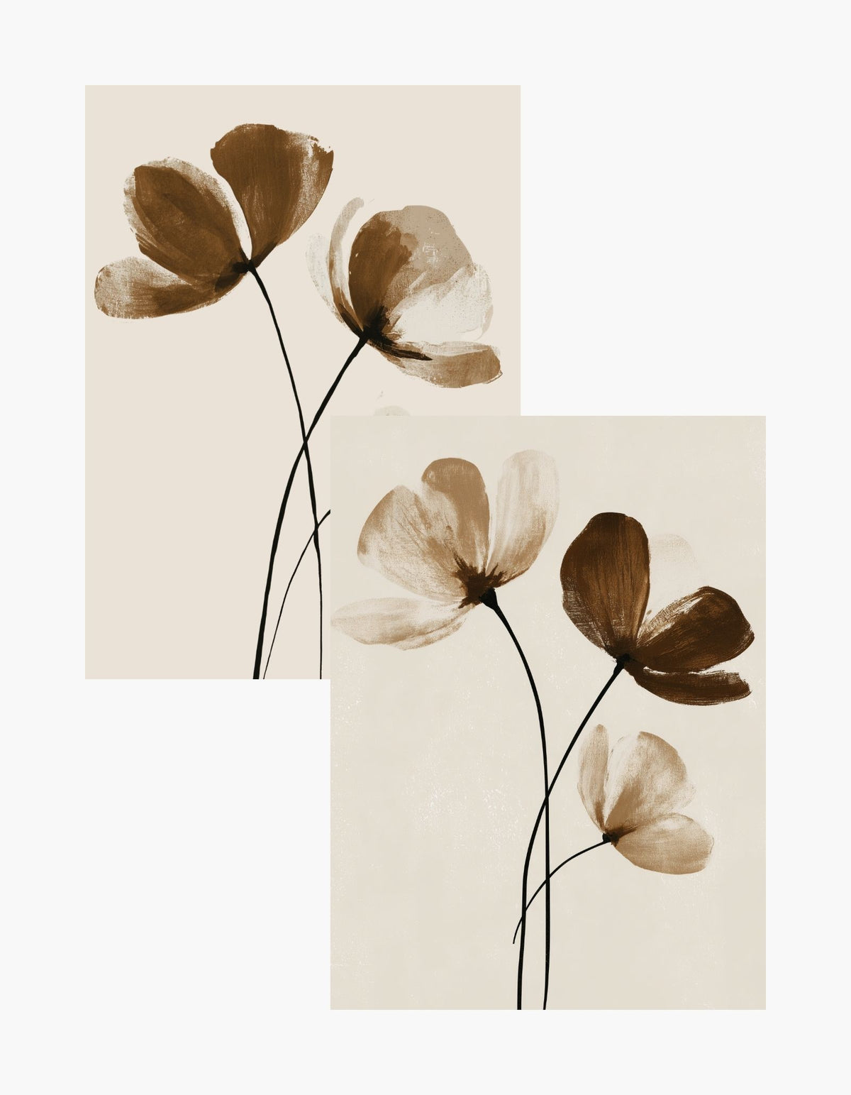 Soft Brown Blooms Posterpaket