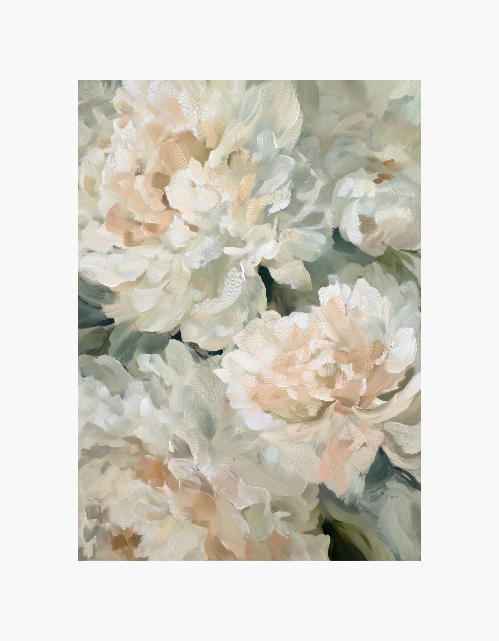 Cream Peonies No1 Poster