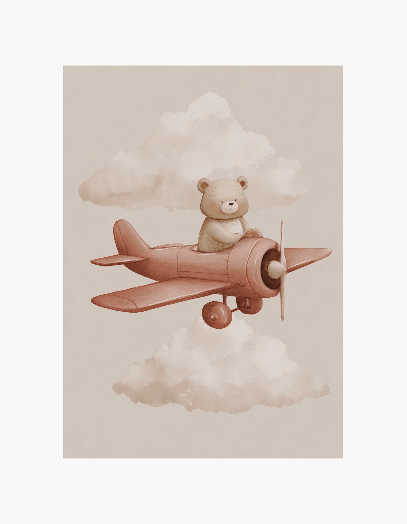 Teddy Airplane Poster