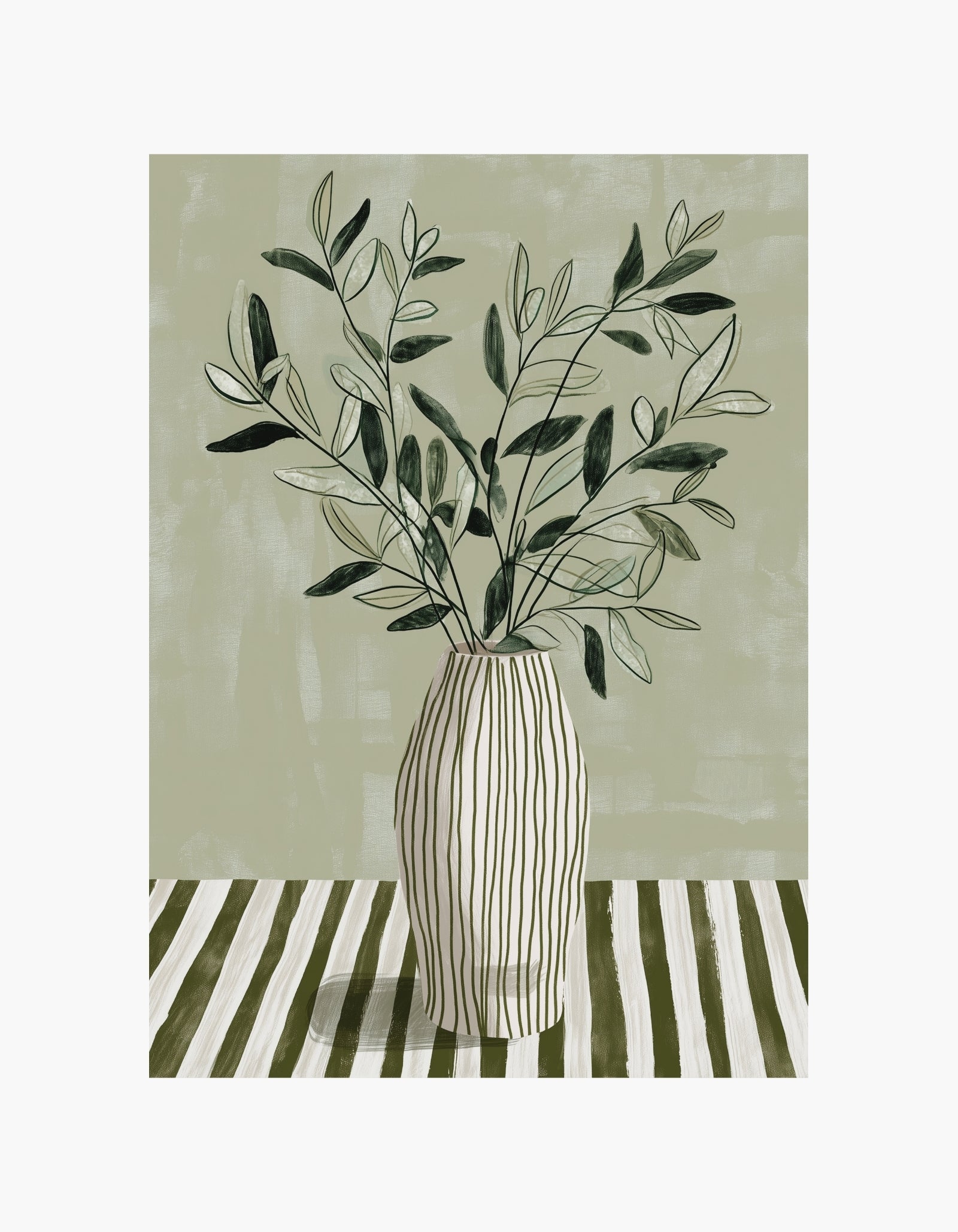 Striped Vase Poster