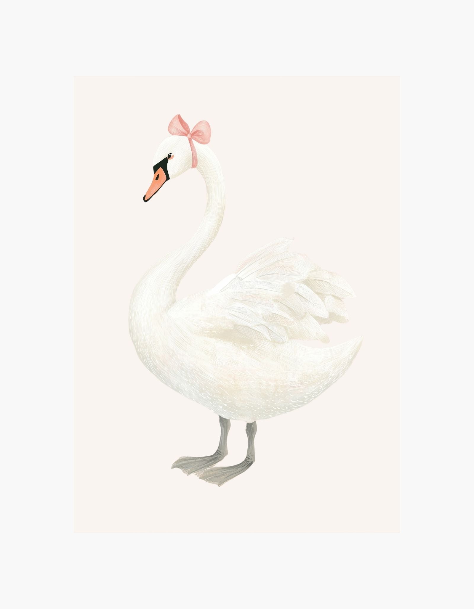 Swan with Bow Poster