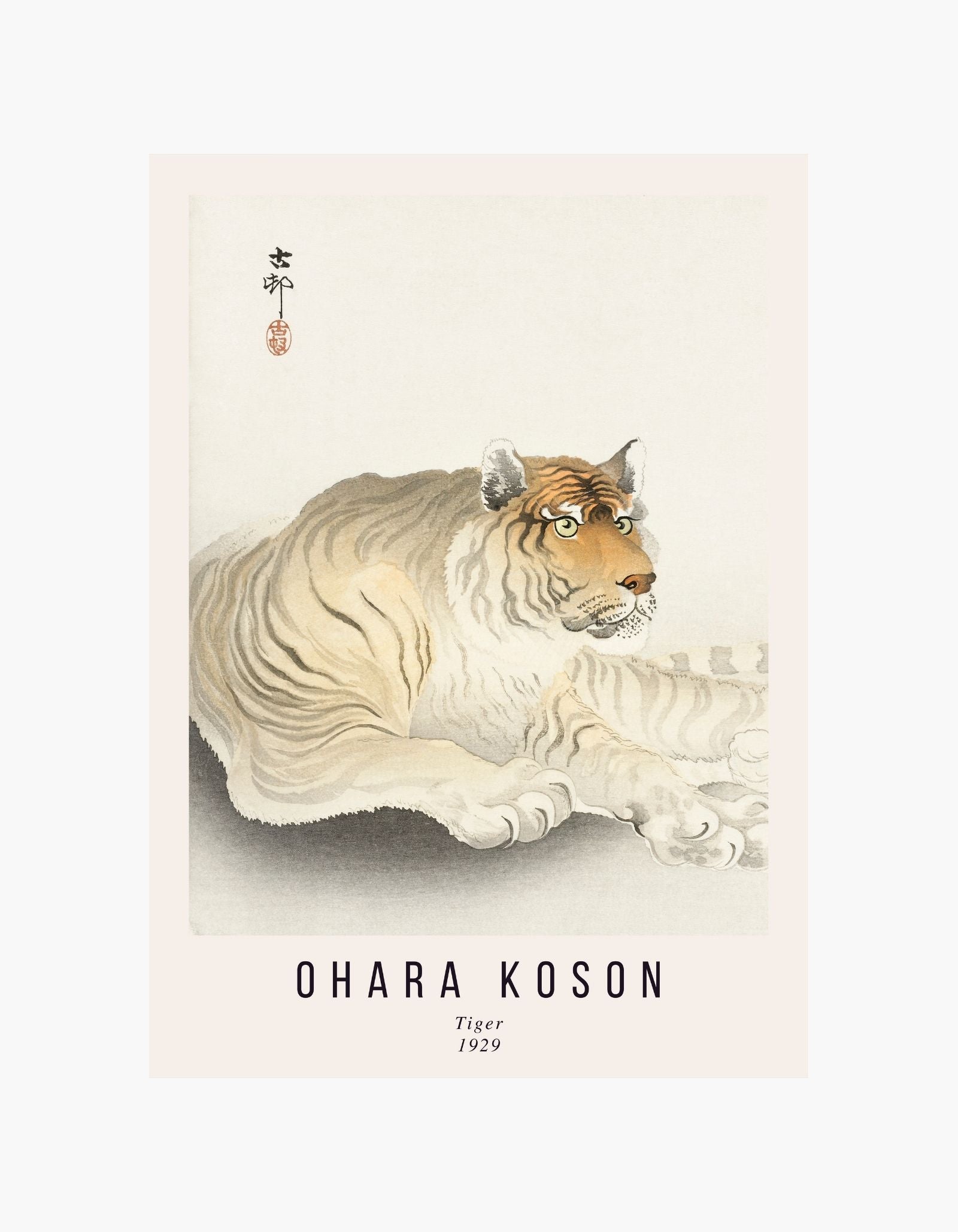 Ohara Koson Tiger 1929 Poster