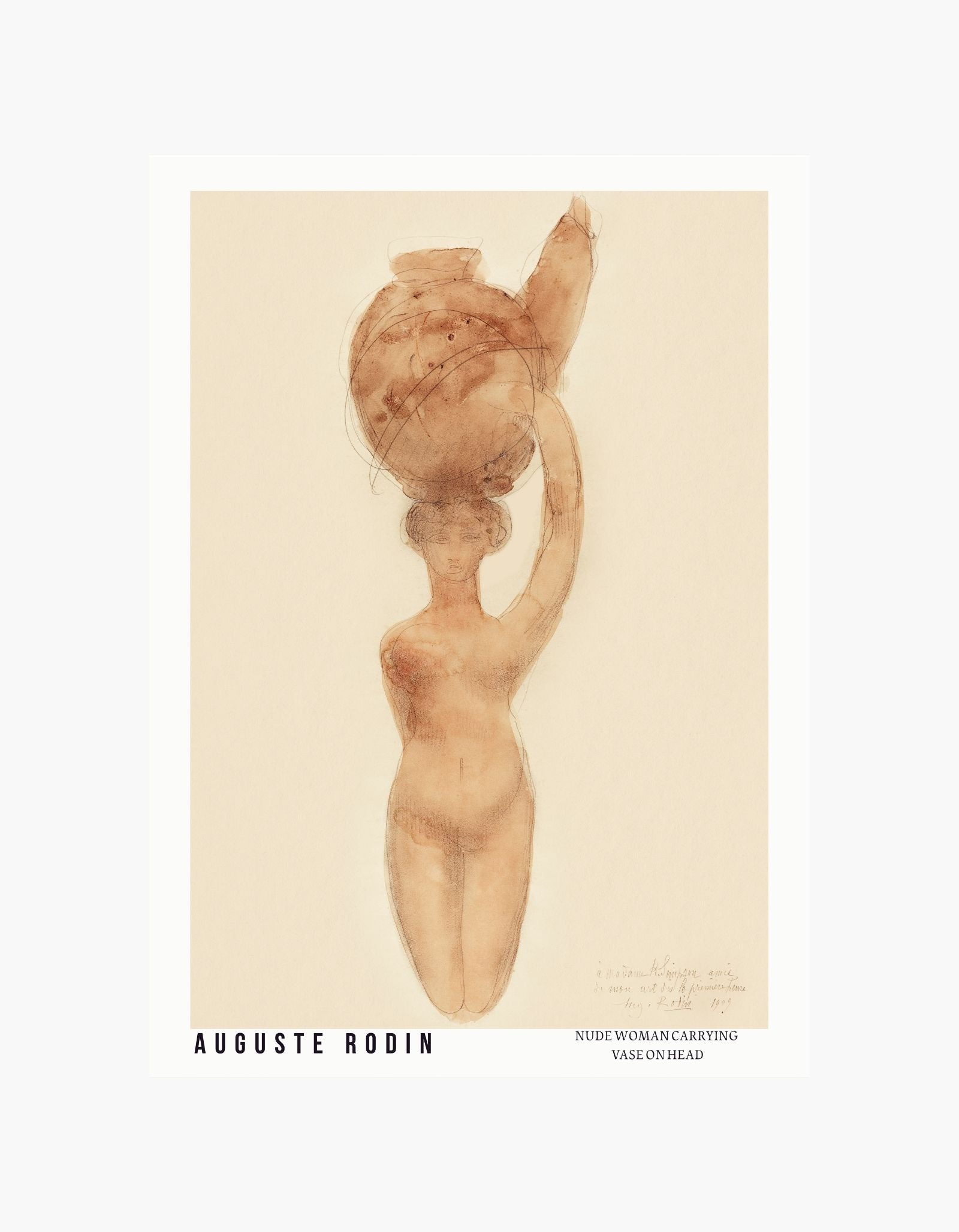 Auguste Rodin Nude Woman Carrying Vase Poster