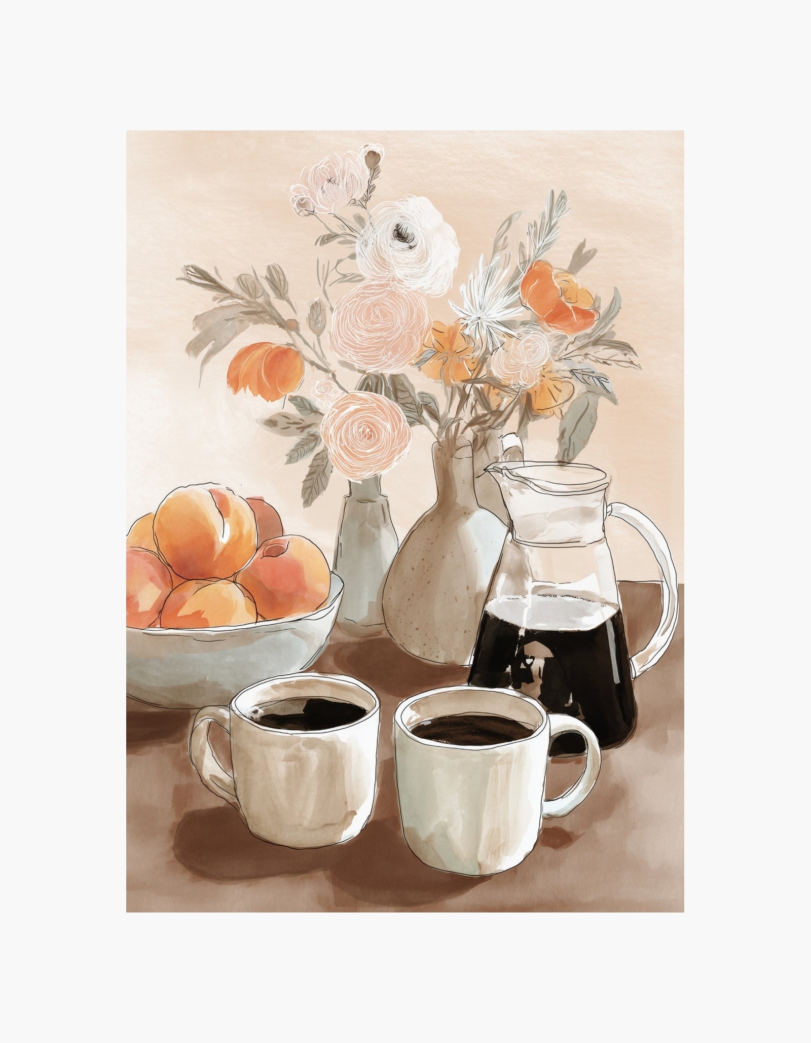 Coffee & Peaches Poster
