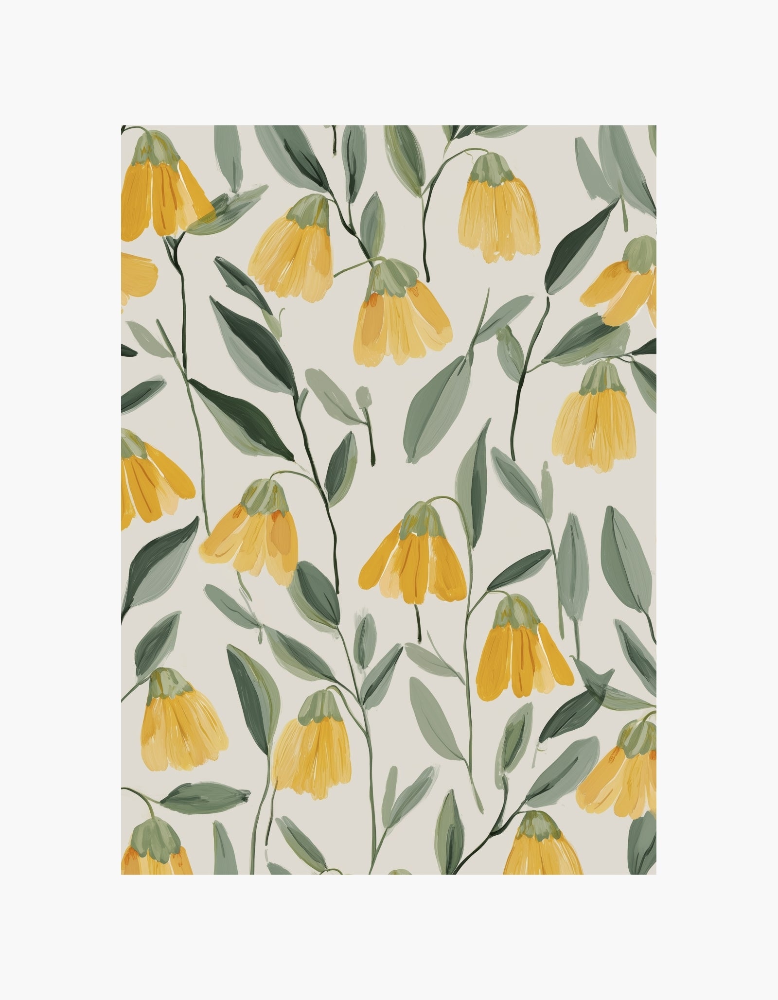 Yellow Floral Pattern Poster