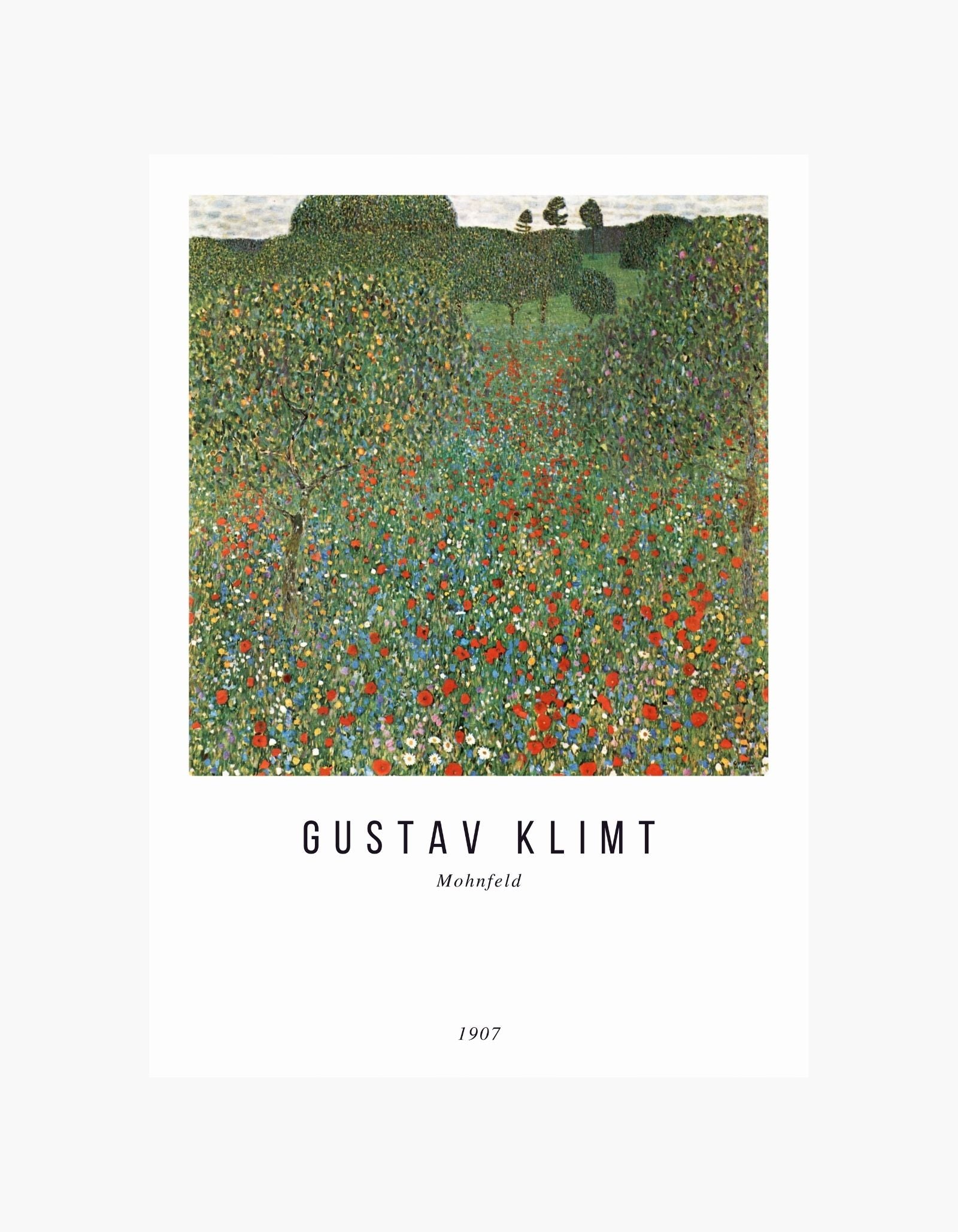 Gustav Klimt Poppy Field Poster