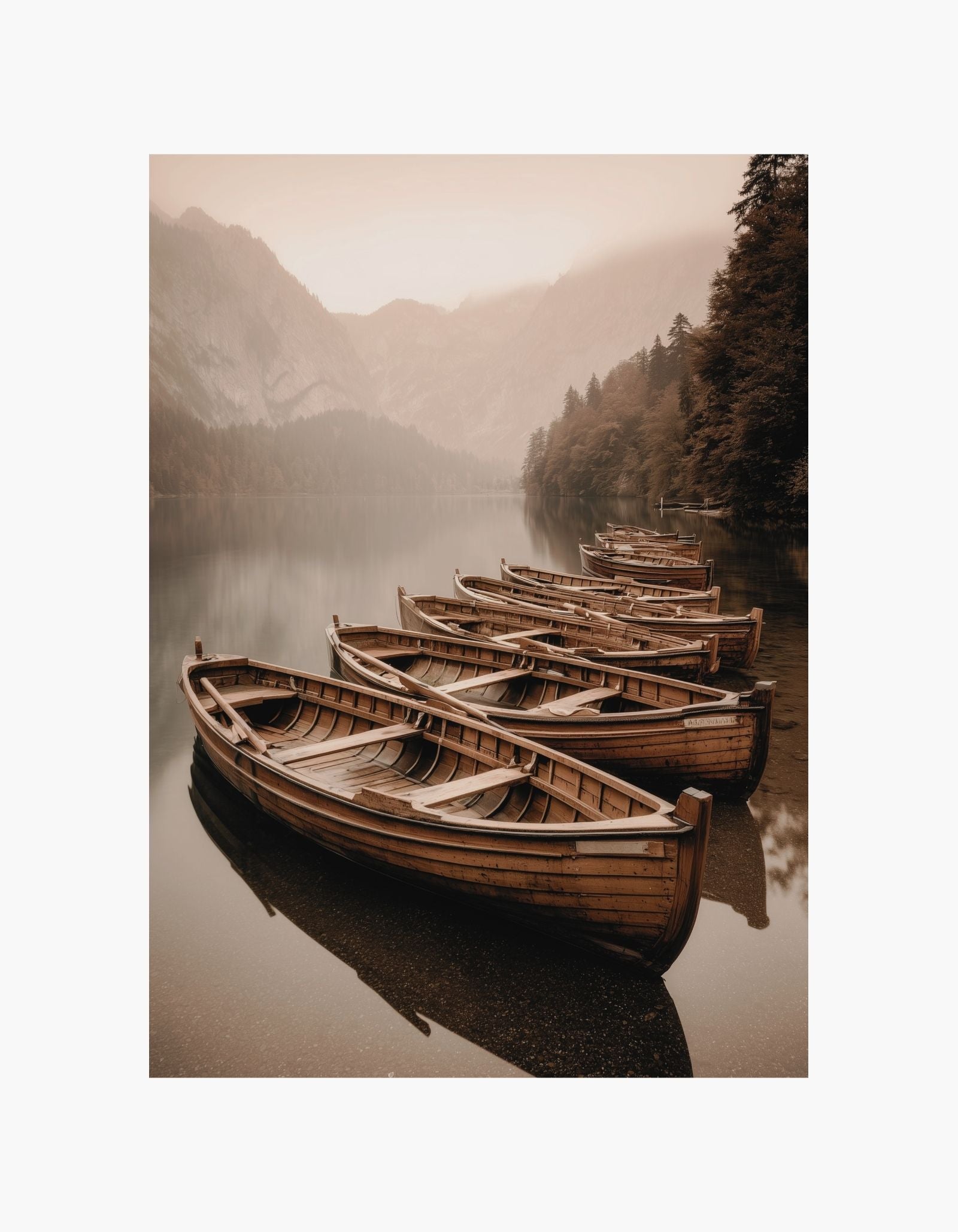 Calm Lake Boats Poster