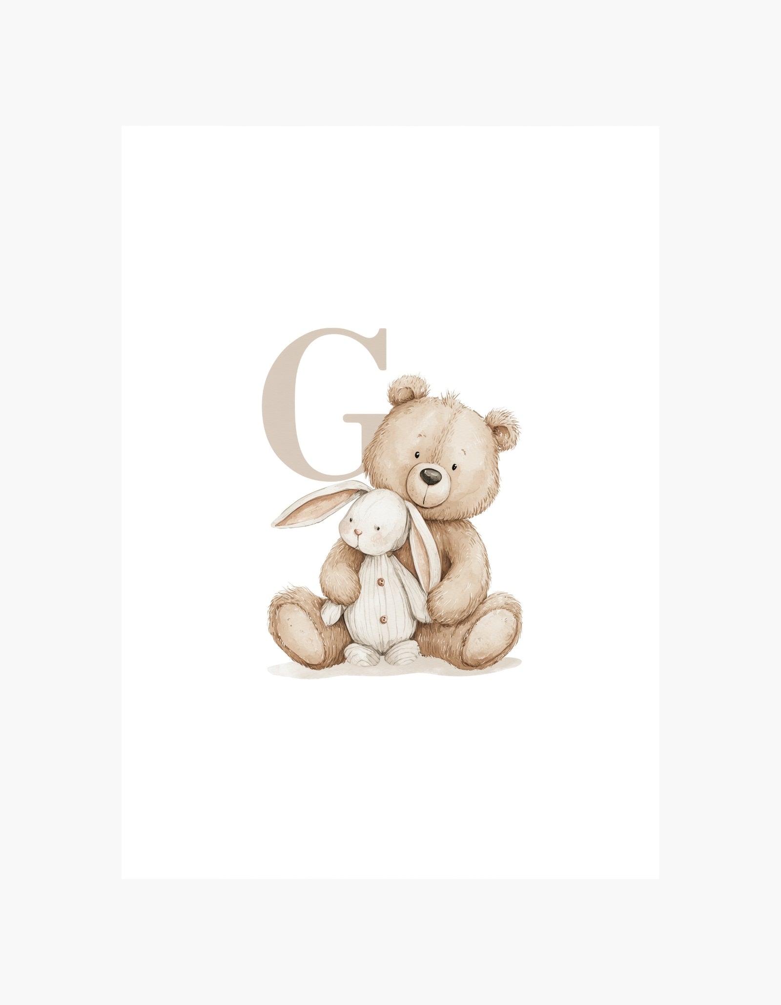 Letter G Teddy Poster