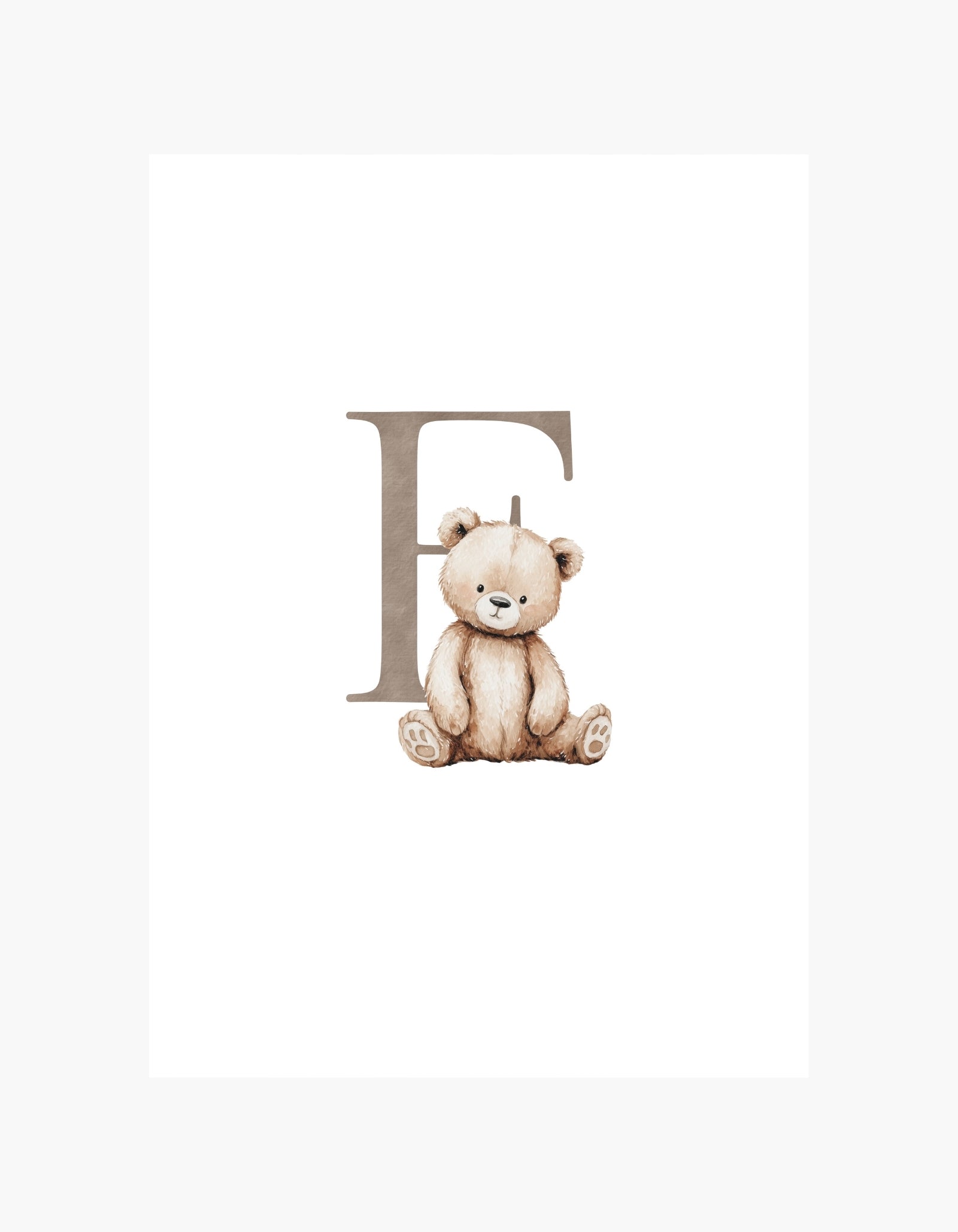 Letter F Teddy Poster