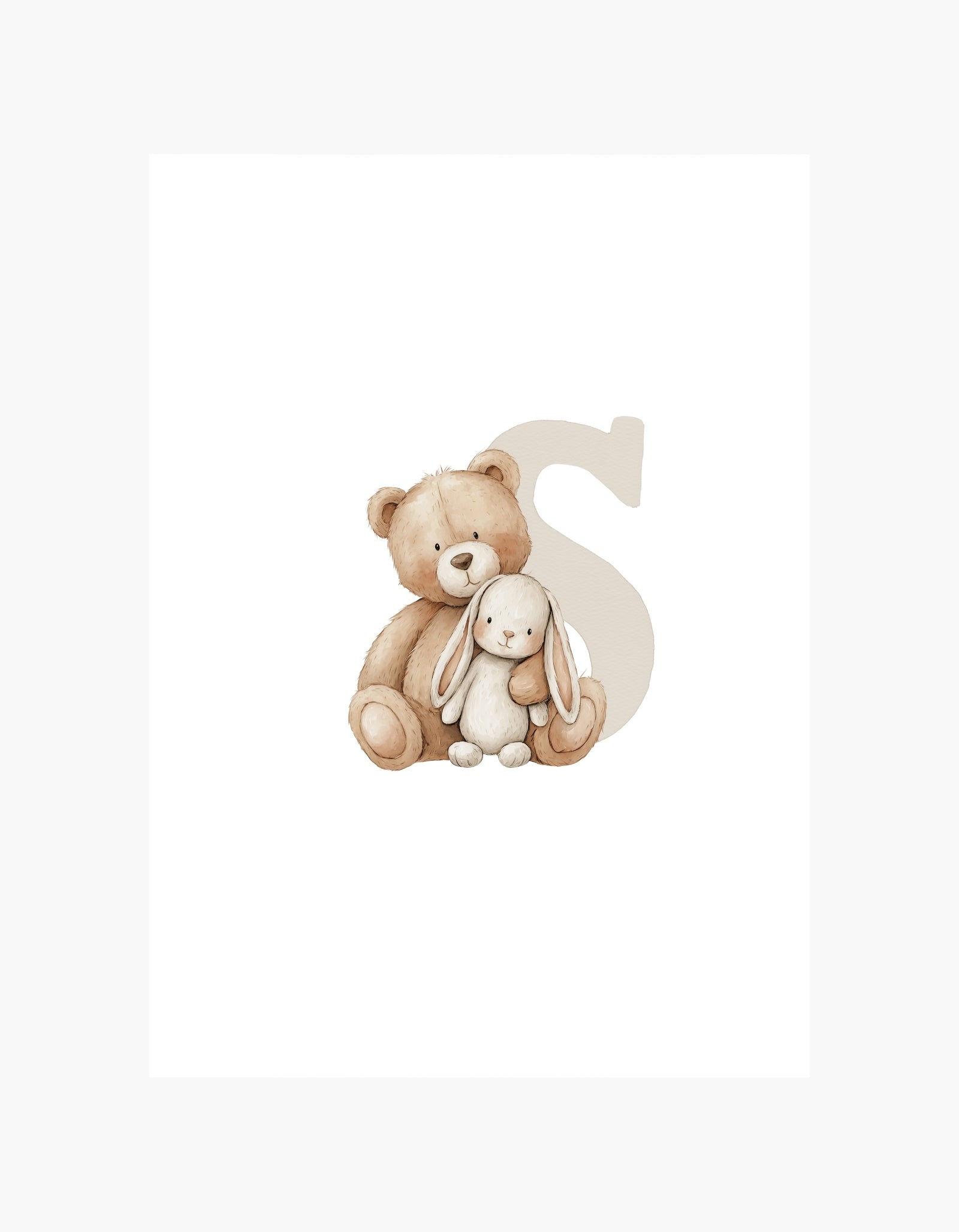 Letter S Teddy Poster