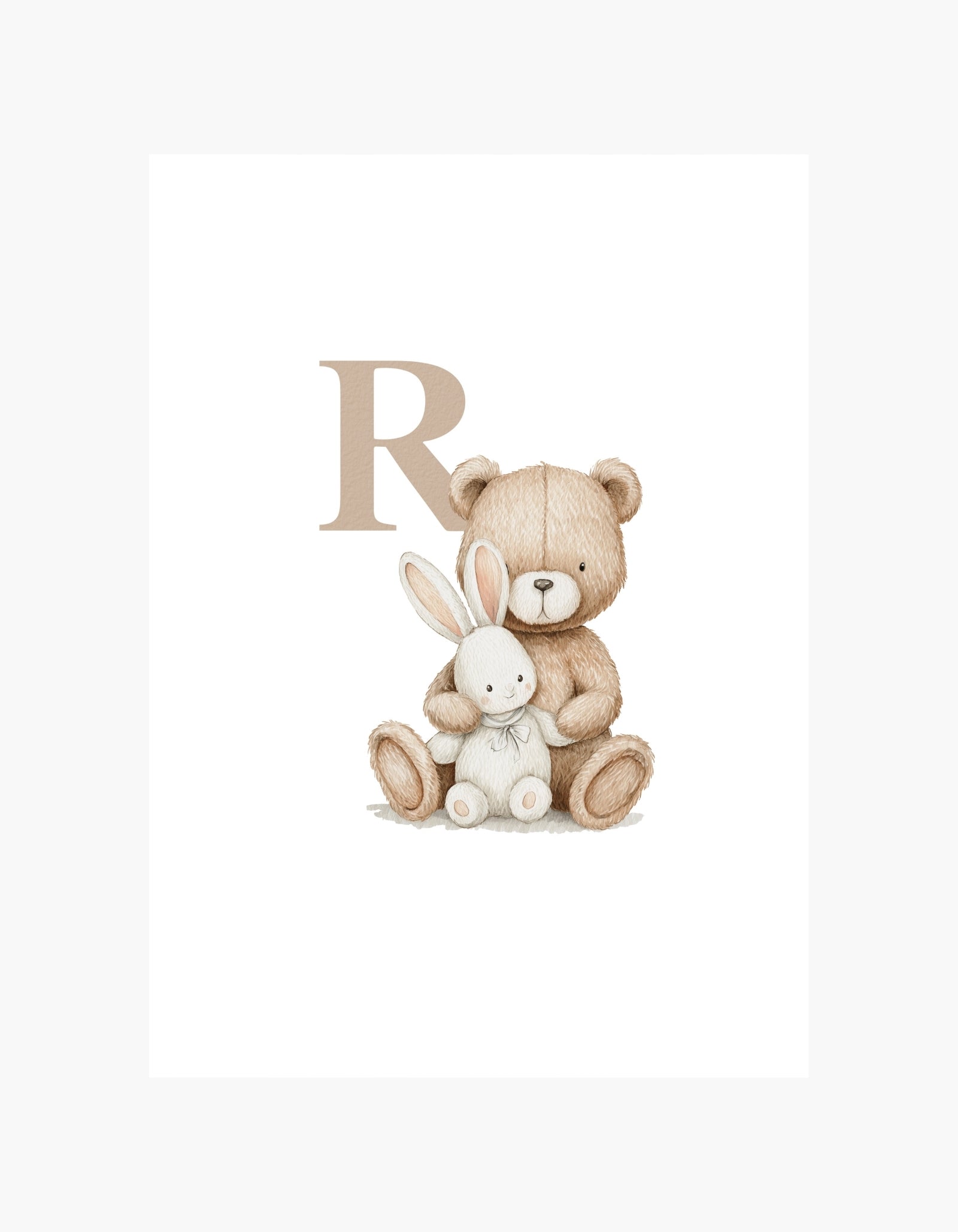 Letter R Teddy Poster
