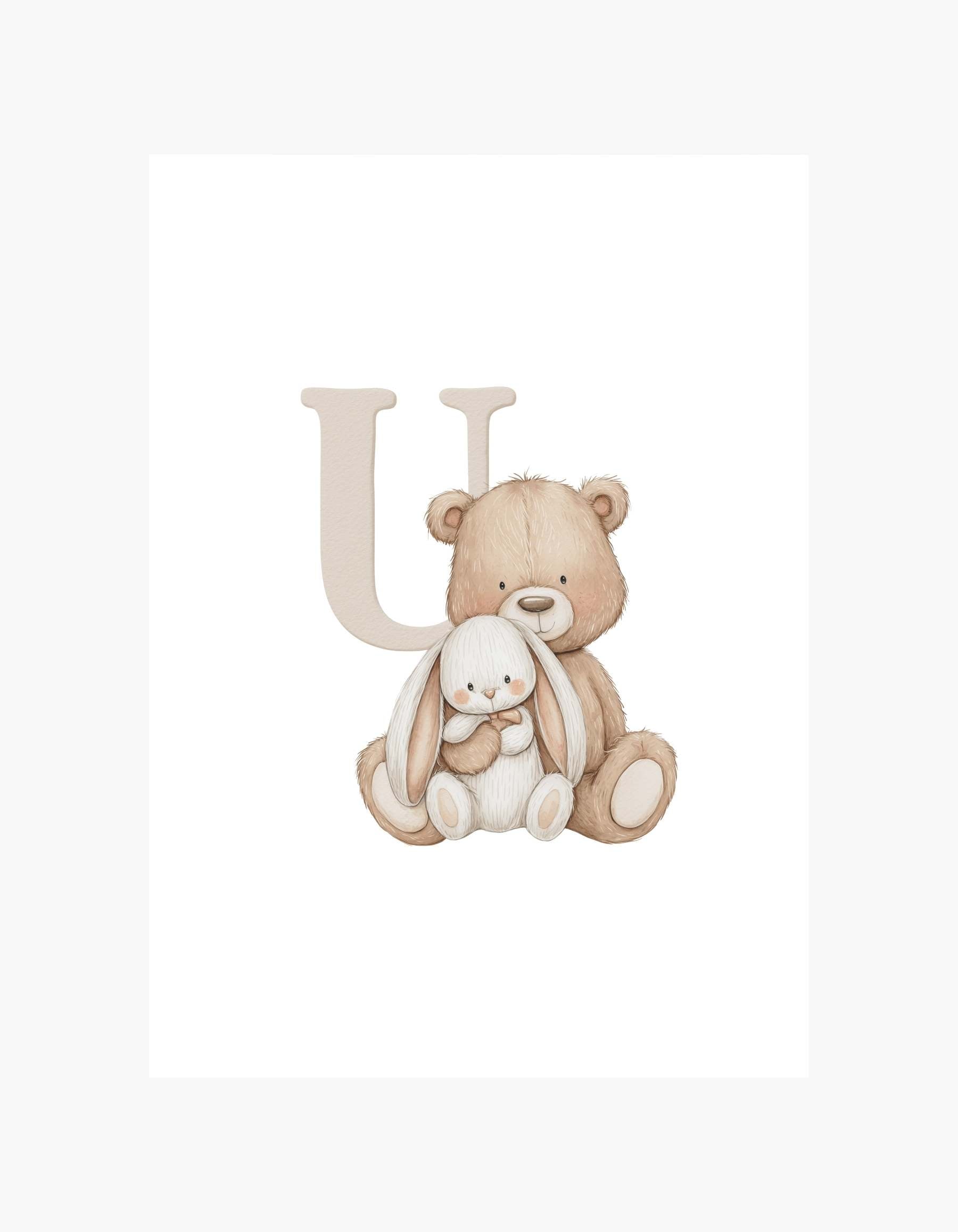 Letter U Teddy Poster