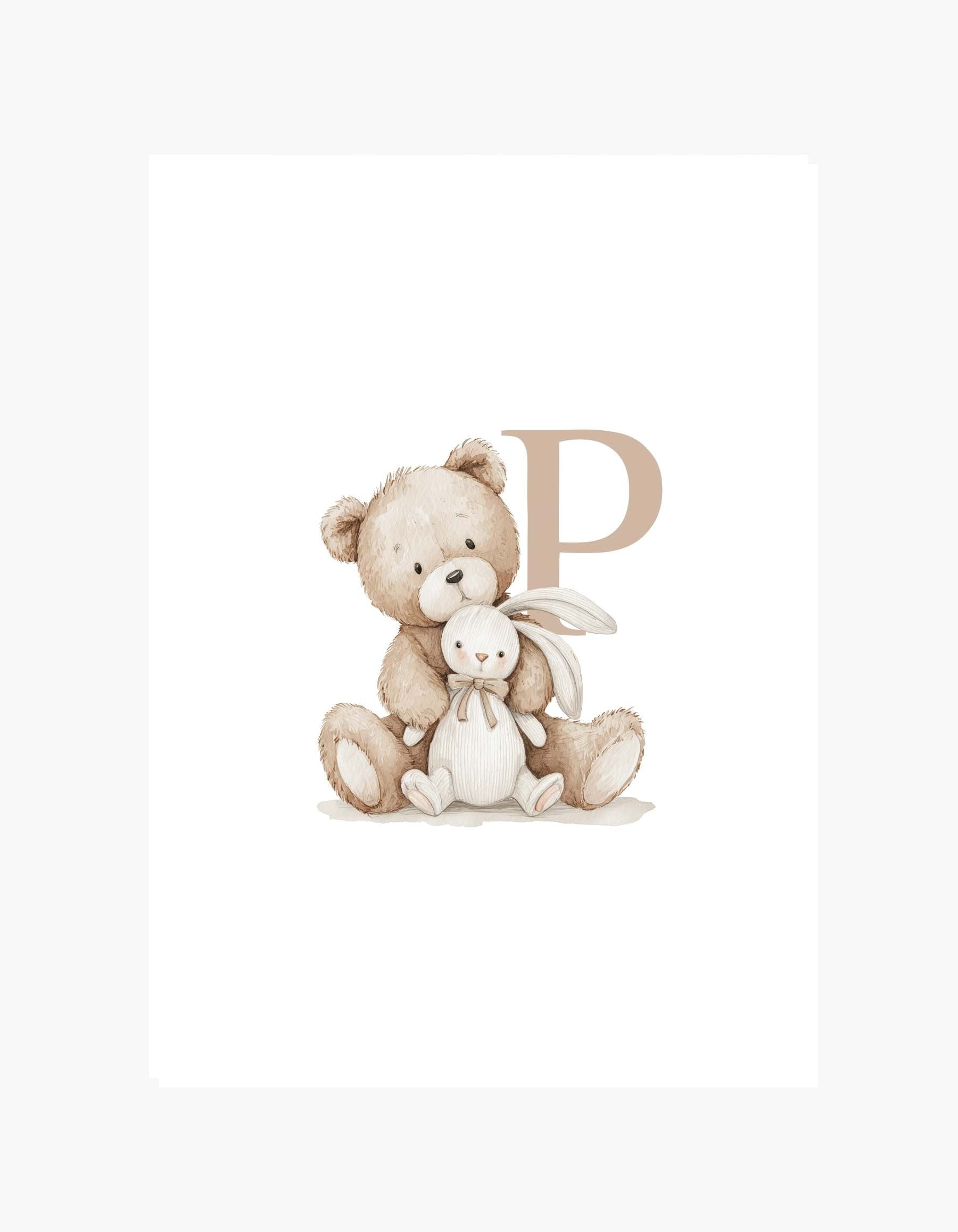 Letter P Teddy Poster