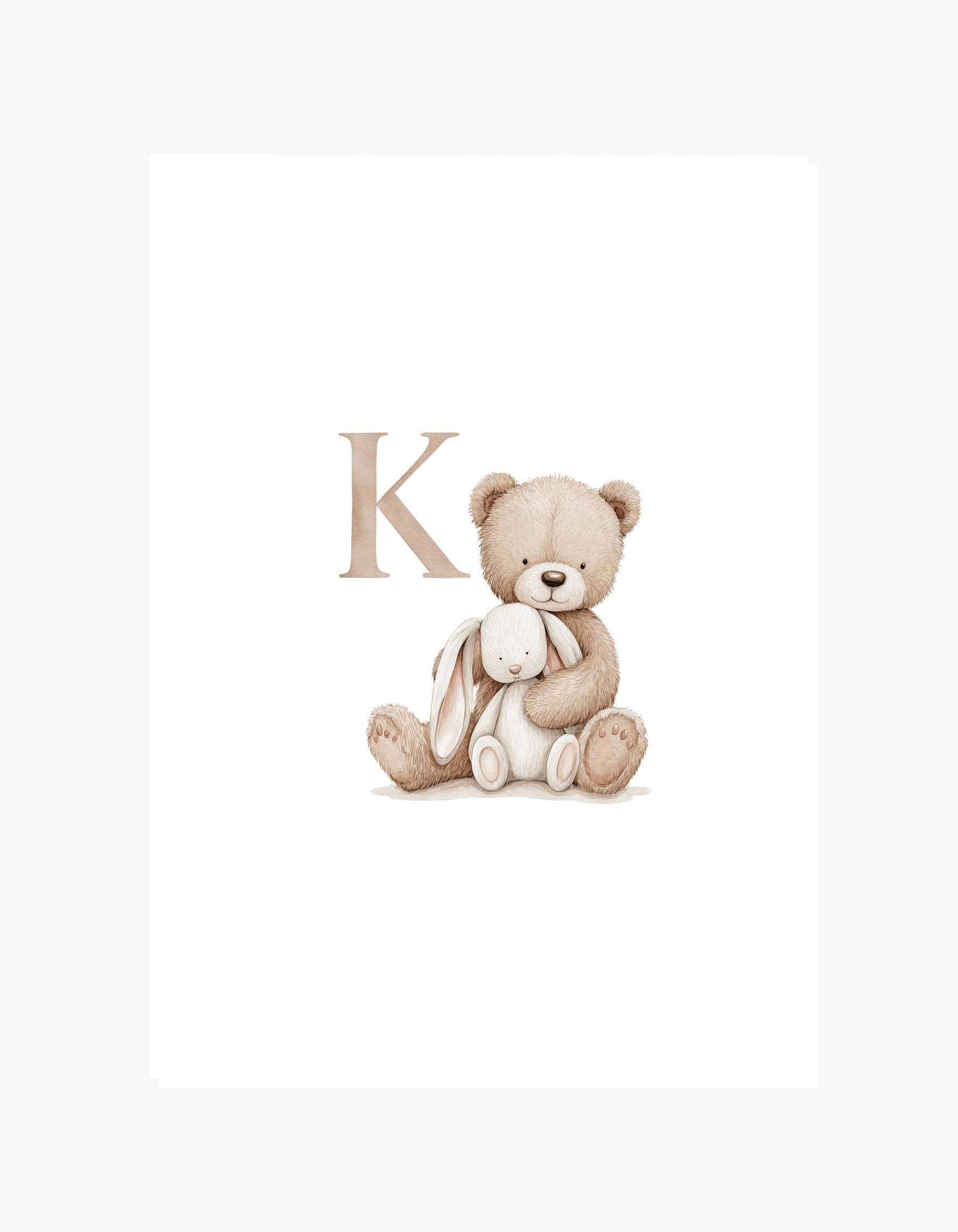 Letter K Teddy Poster