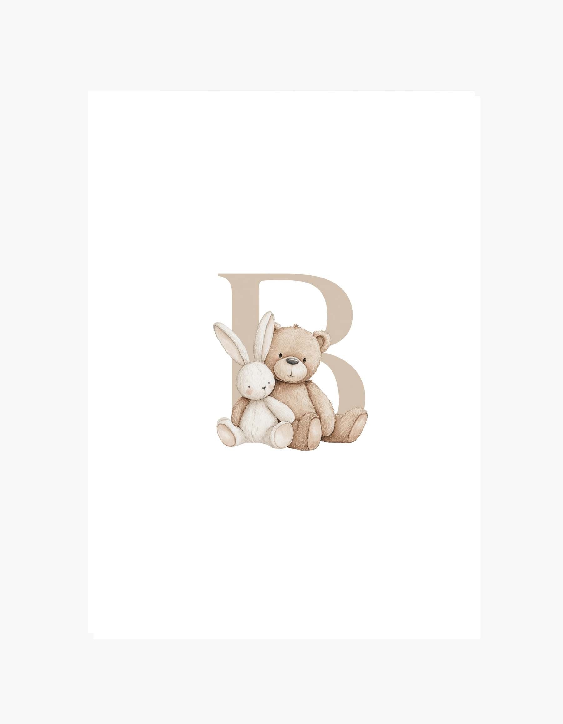 Letter B Teddy Poster