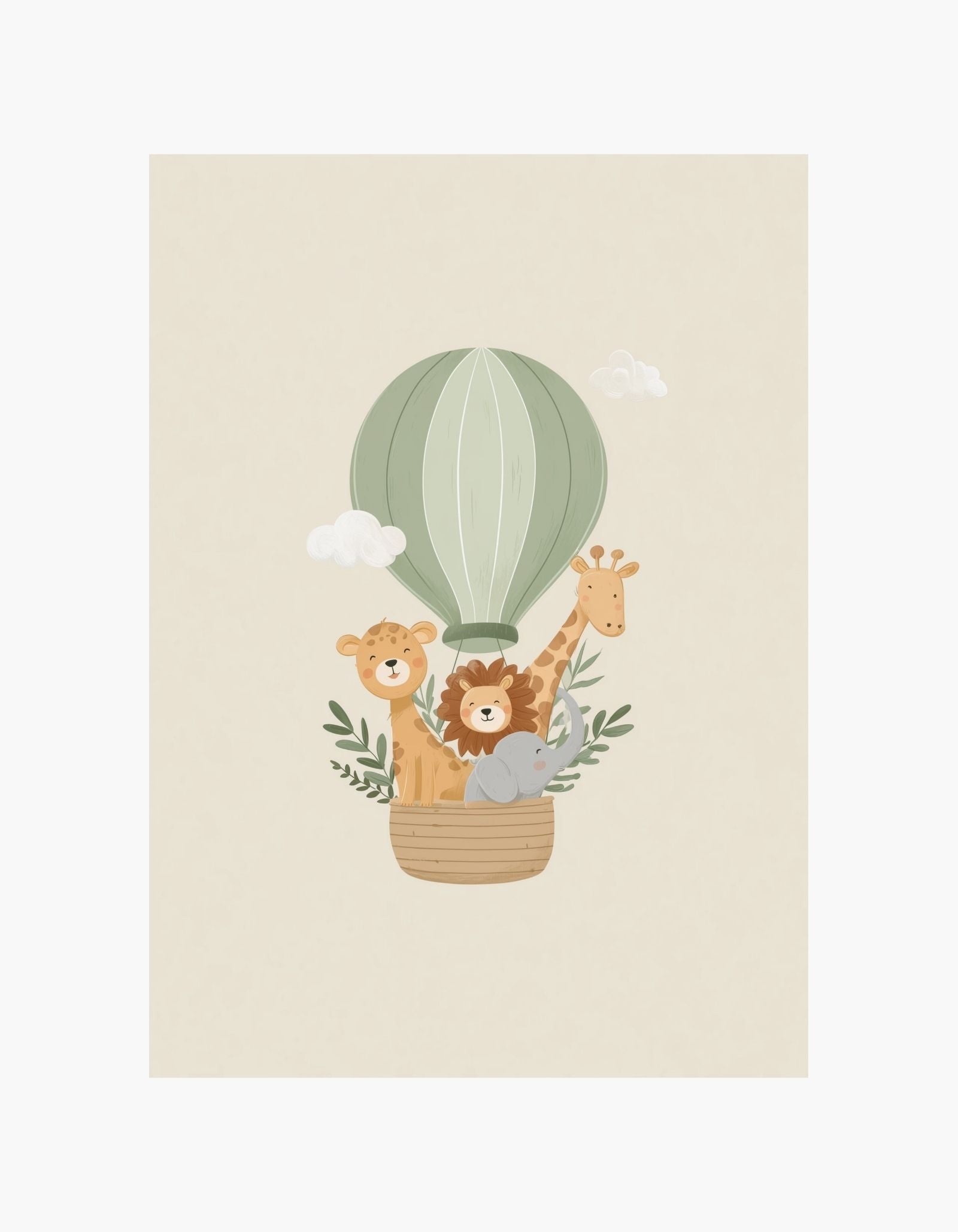 Safari Balloon Friends Poster