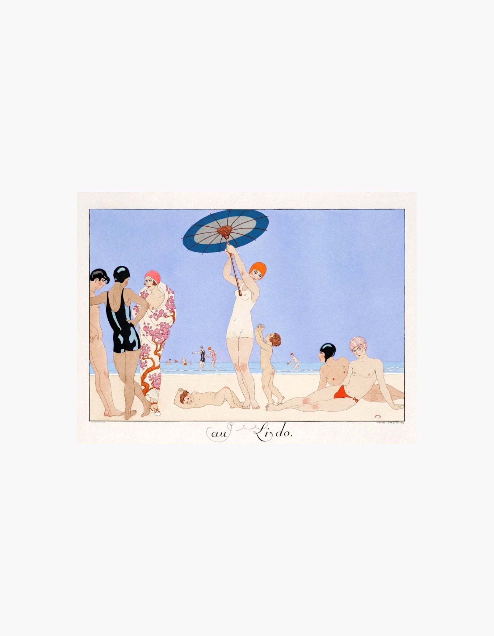 George Barbier Au Lido Plate no.14 Poster