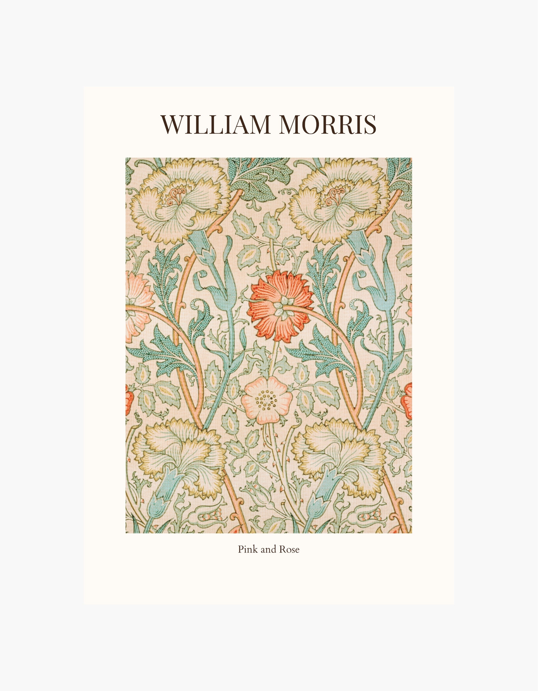 William Morris Poster Pink and Rose