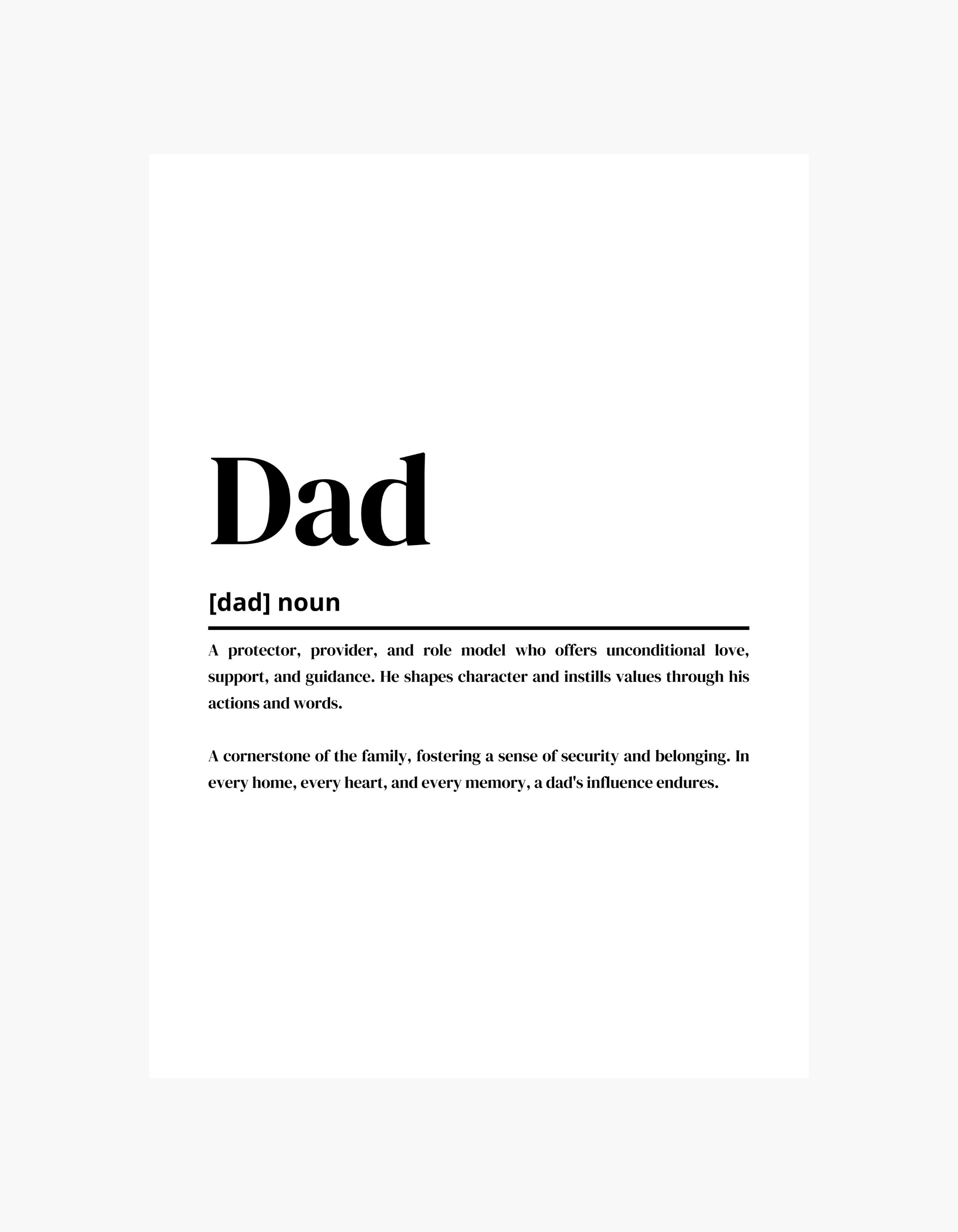 Dad Definition Poster